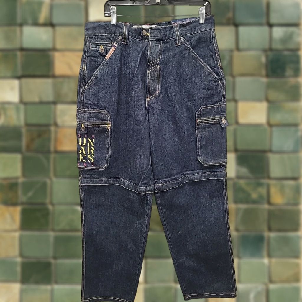 Denime VINTAGE ESCO Dungarees Jeans Mens W34 Heavy Denim Baggy Zip Off Convertible Shirt Size US 34 / EU 50 - 1 Thumbnail