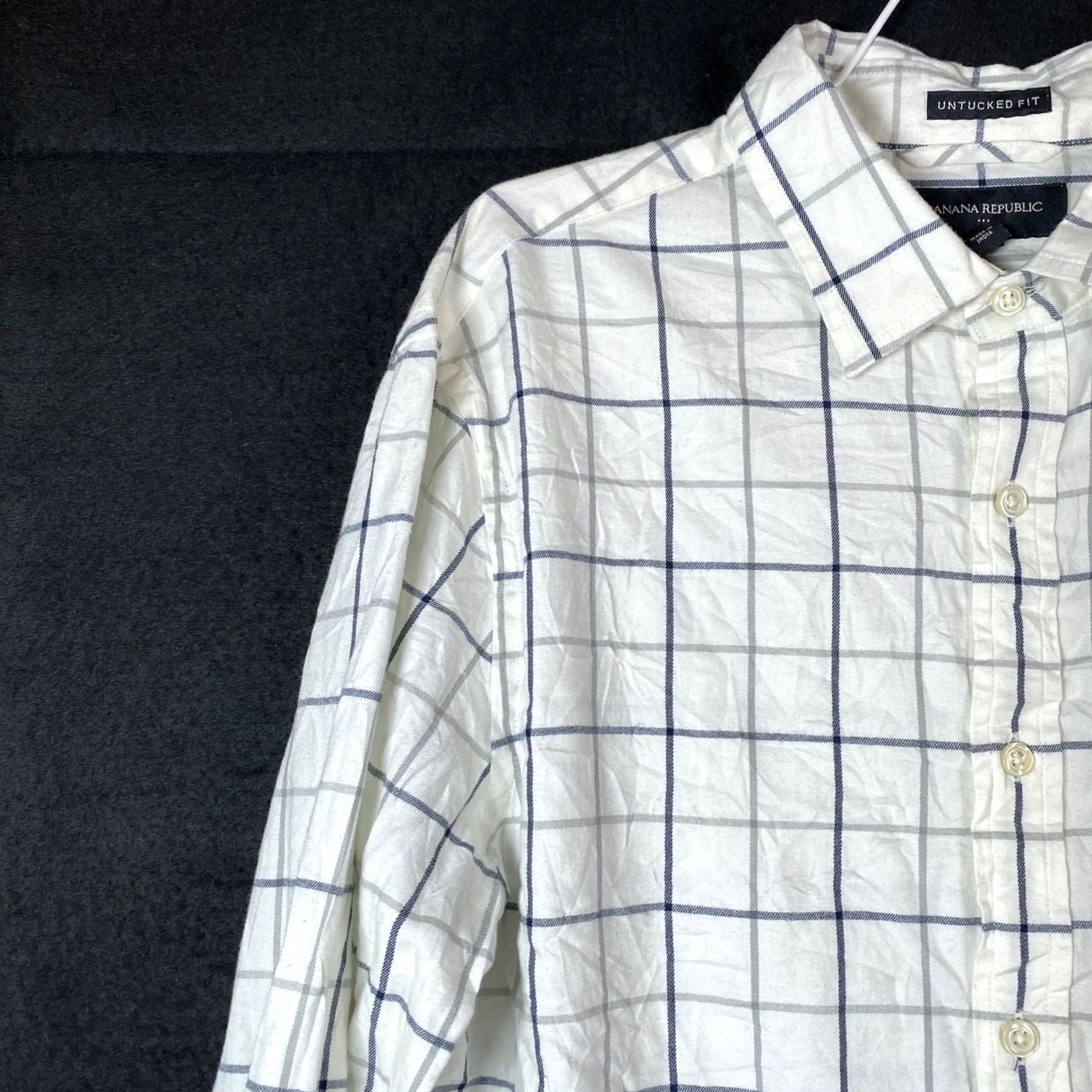 Banana Republic Banana Republic Mens Shirt White Multi Plaid Untuckit Fit Flannel Button Down M Shirt, Button-Up, Long Sleeve, Cotton, Casual Workwear, Regular, Mens Size US M / EU 48-50 / 2 - 4 Thumbnail