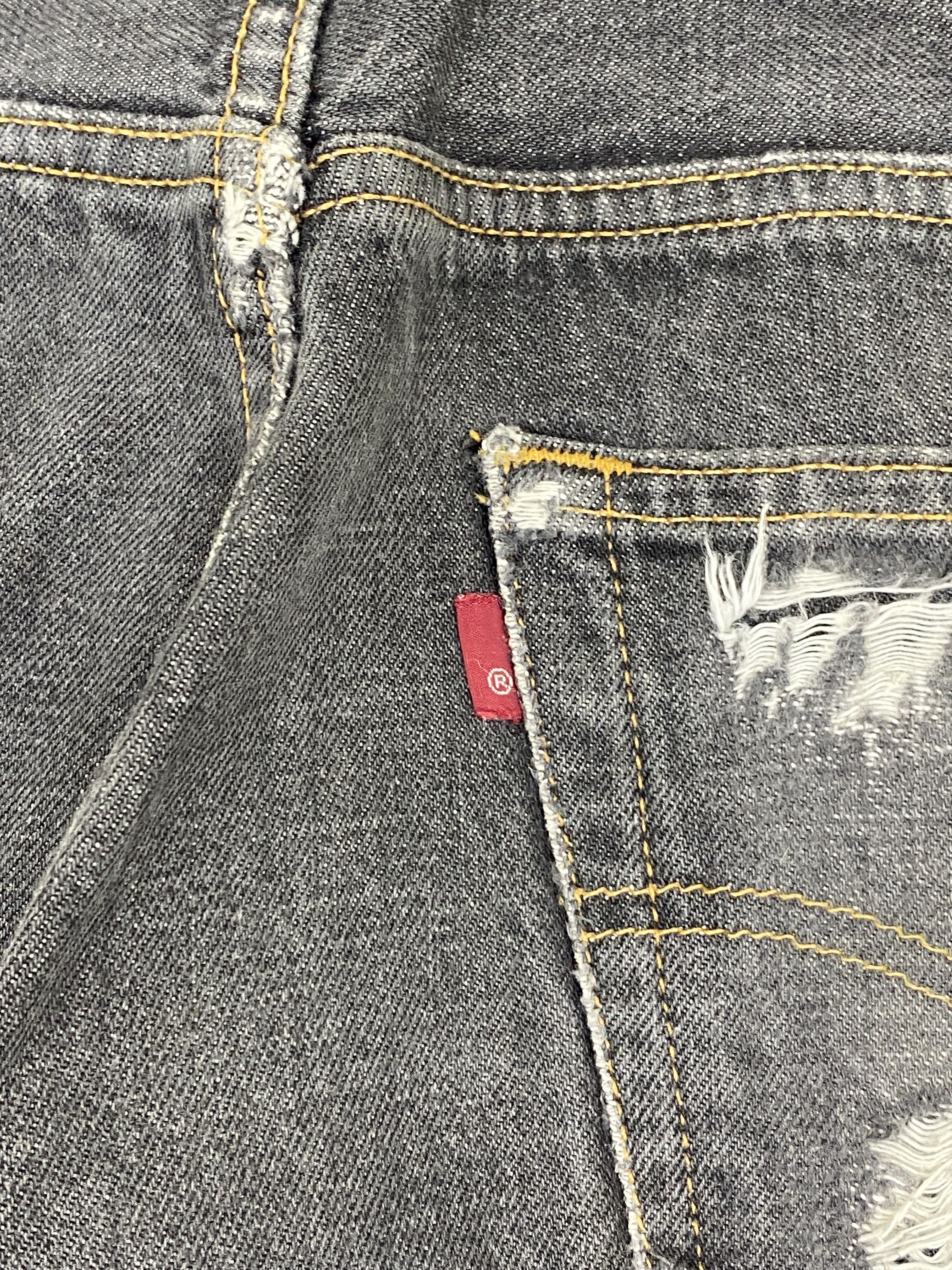 Levi's Vintage 90s Levis 501 Distressed Faded Black Jeans Size US 33 - 5 Thumbnail