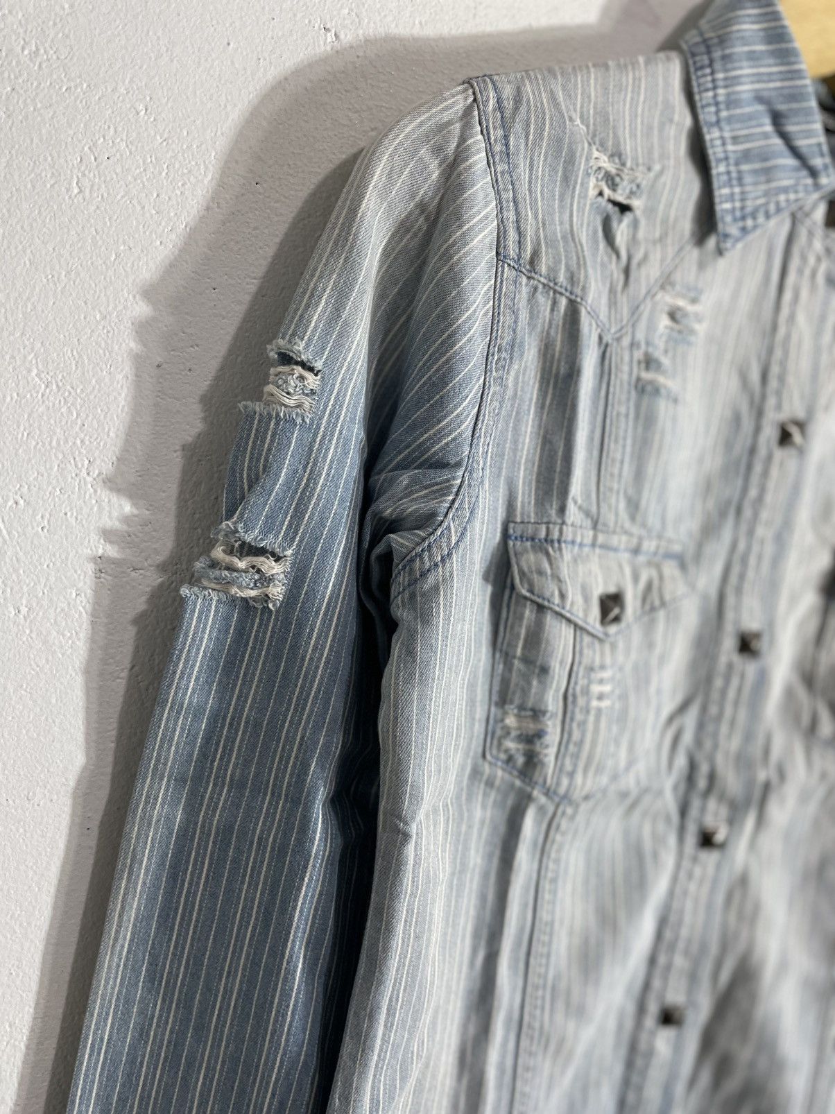 If Six Was Nine STUDED RIPPED DISTRESSED SHIRT IFSIXWASNINE PUNK STYLE Size US S / EU 44-46 / 1 - 2 Thumbnail