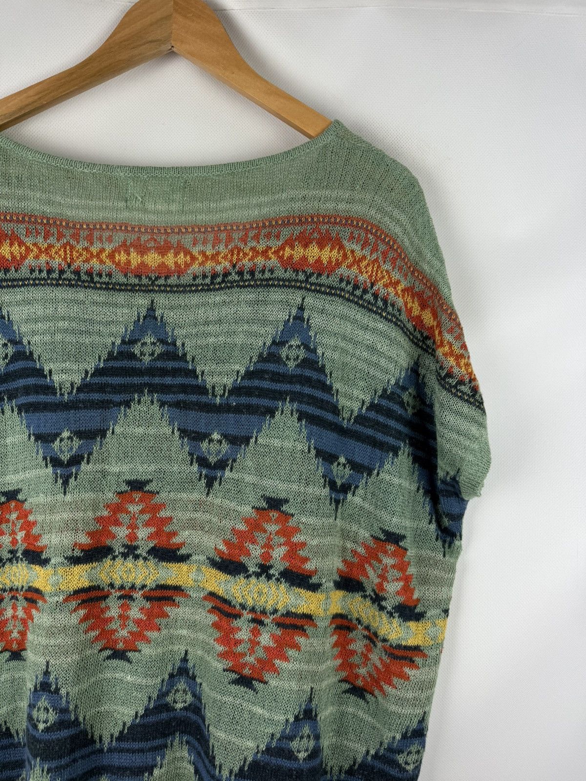 Denim & Supply Ralph Lauren Ralph Lauren Aztec Southwest Pattern Short Sleeve Sweater Size XS / US 0-2 / IT 36-38 - 17 Thumbnail