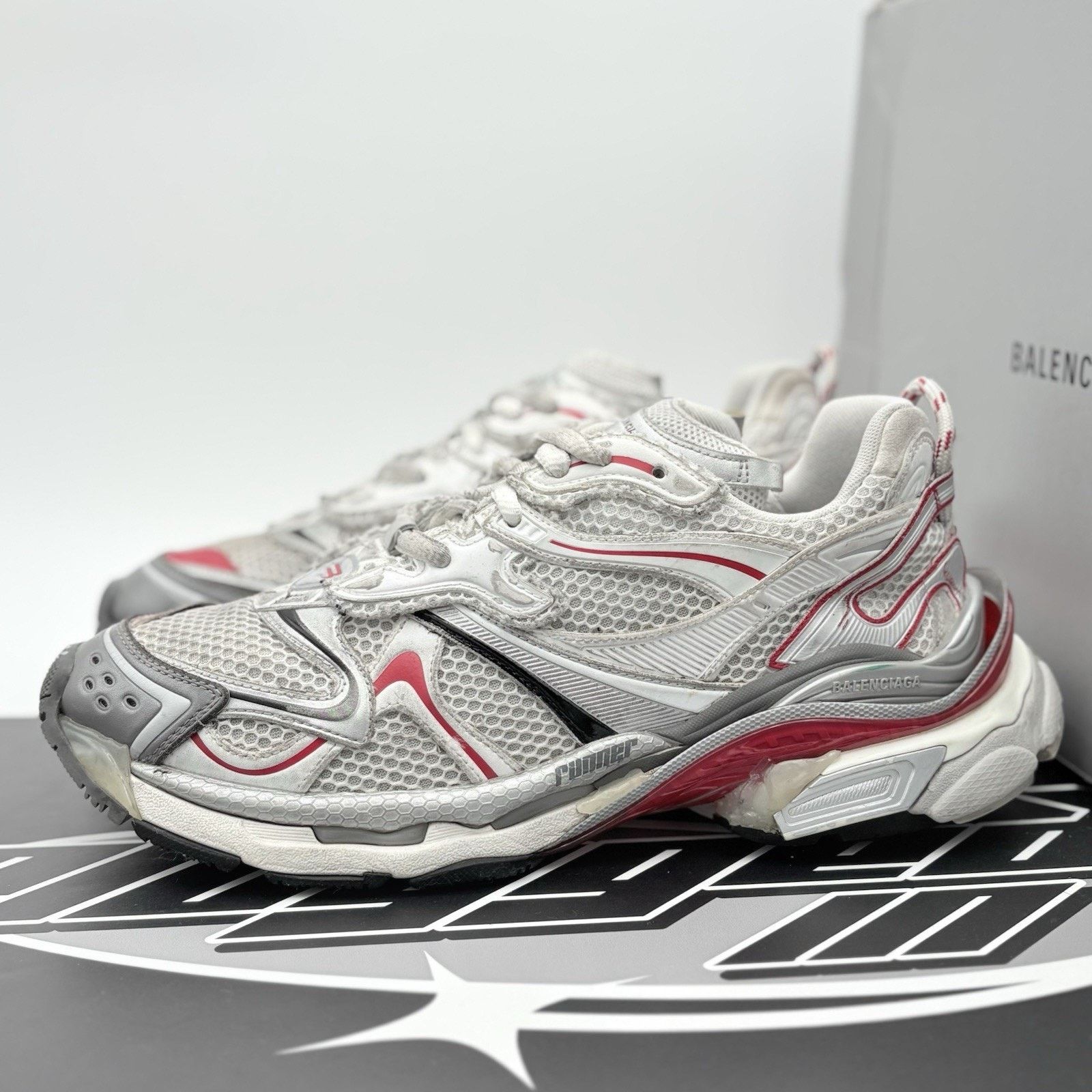 Balenciaga Balenciaga Runner 2.0 ' White Grey Red ' | GREAT CONDITION! Size US 11 / EU 44 - 1 Thumbnail