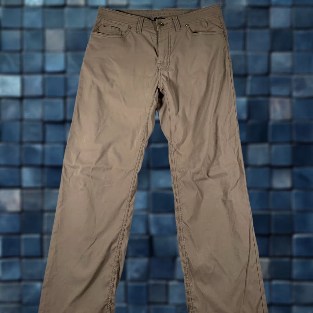 Prana prAna Pants Mens 34 Brown 36x31 Slim Fit Stretch Pocket Chino Casual Outdoor Size US 34 / EU 50 - 1 Thumbnail