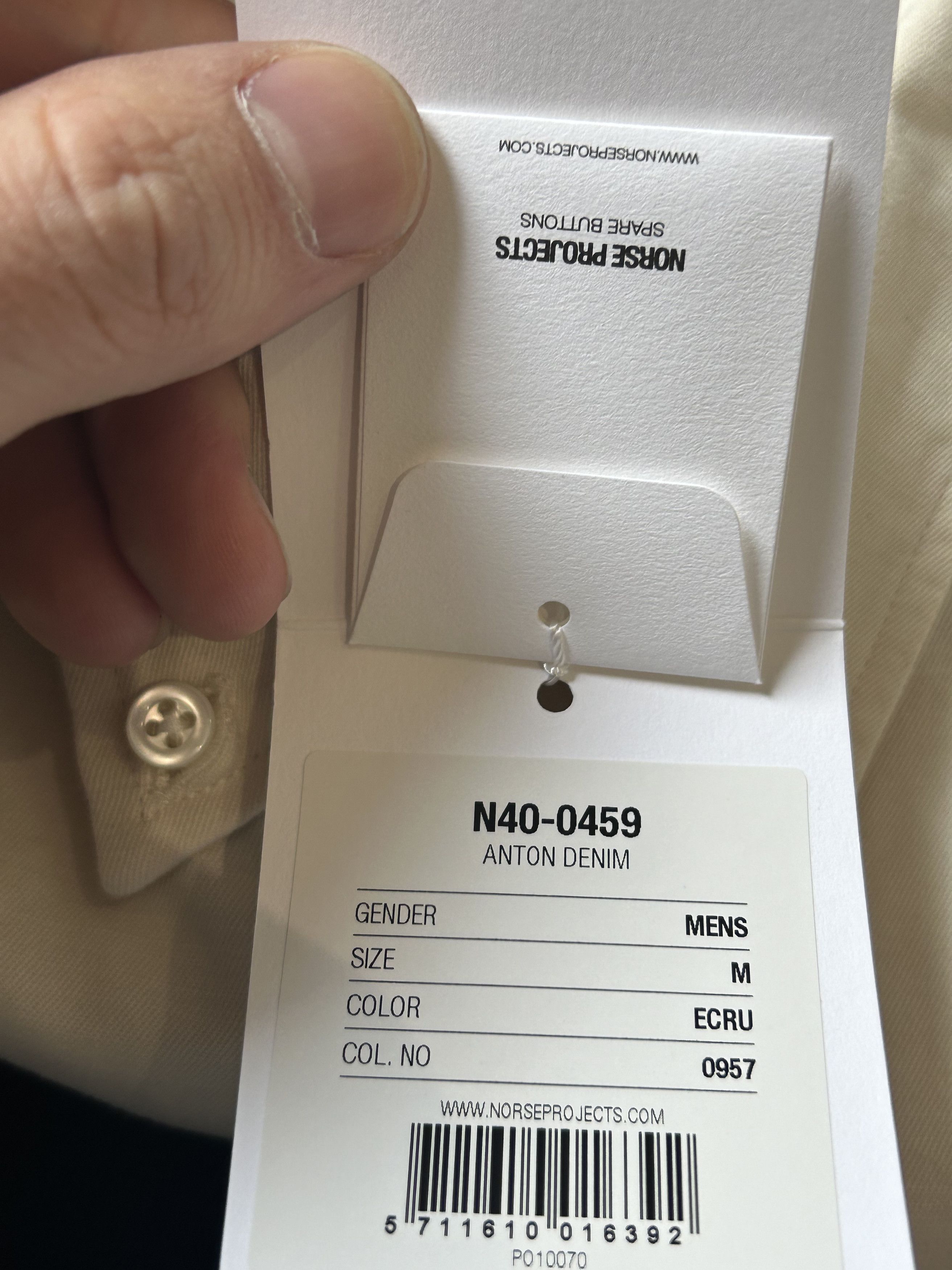 Norse Projects Anton Shirt (Ecru) Size US M / EU 48-50 / 2 - 3 Thumbnail