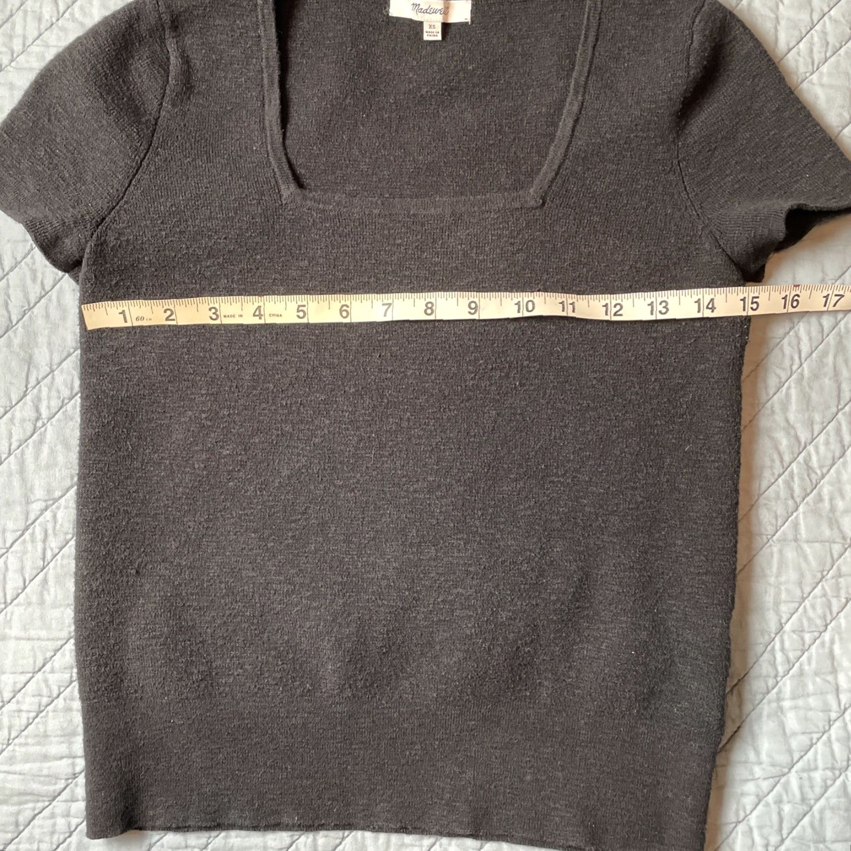 Madewell Madewell Tee Women’s XS Black Short Sleeve Square Neck Crop Top Casual Size XS / US 0-2 / IT 36-38 - 5 Thumbnail
