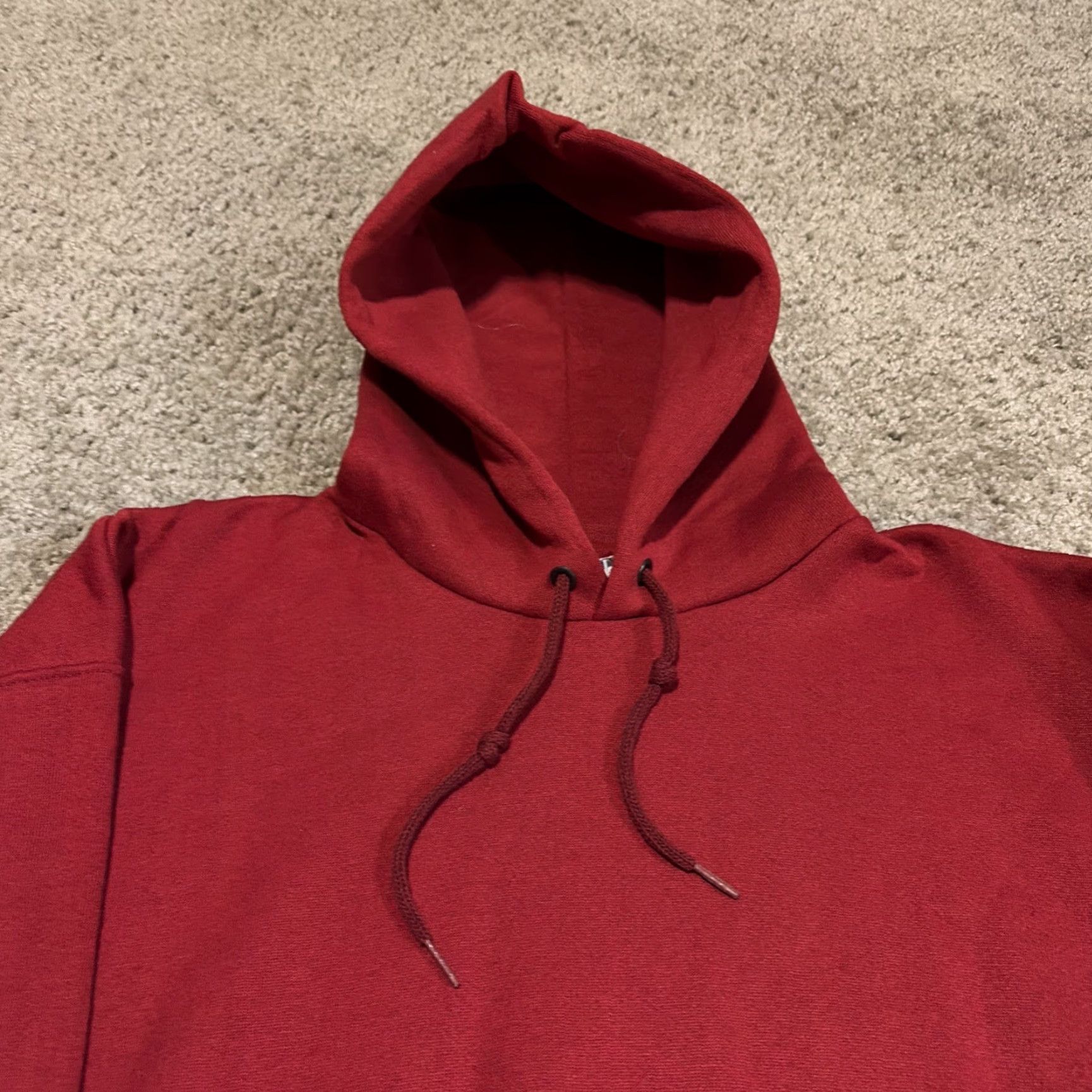Essentials VINTAGE BIKE Red Essential Hoodie Sweatshirt XL 90s Mens Urban Pullover Size US XL / EU 56 / 4 - 3 Thumbnail