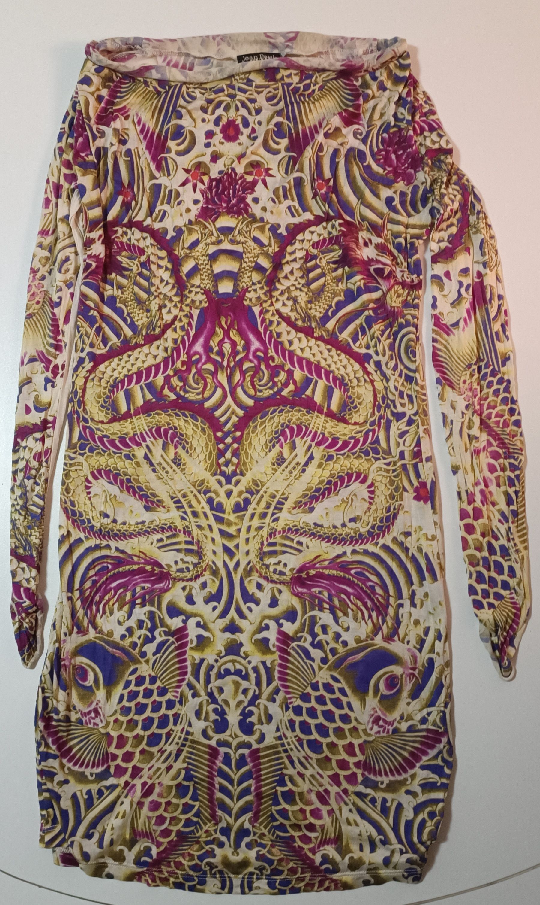Jean Paul Gaultier Dragon and fishes silk dress Size S / US 4 / IT 40 - 9 Thumbnail