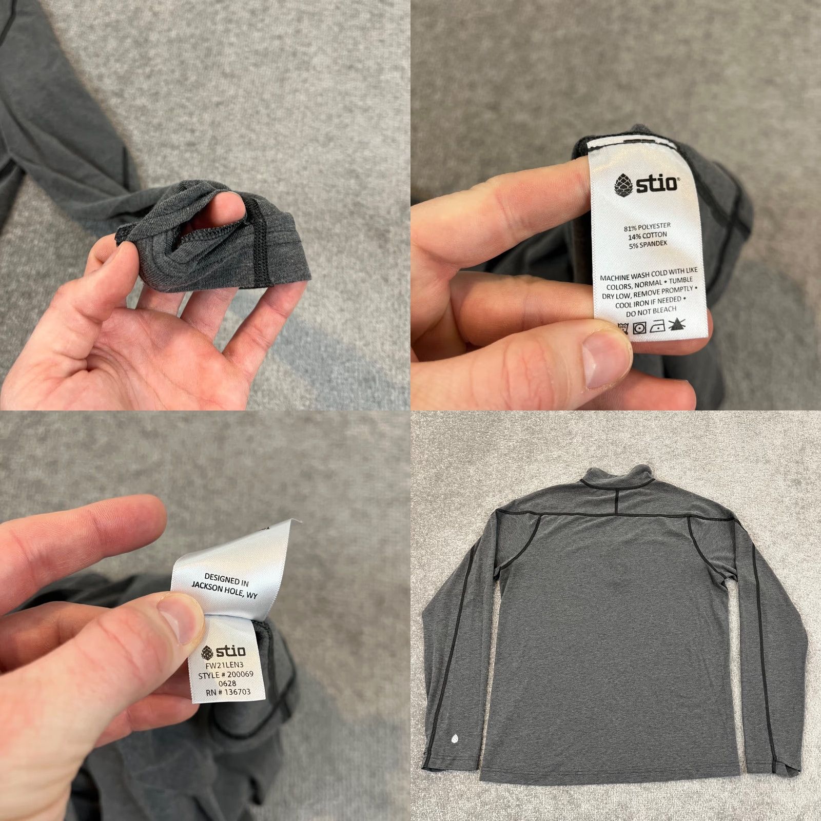 Vintage STIO Pullover Mens Medium Gray 1/2 Zip Jacket Hiking Outdoor Stretch L/S Size US M / EU 48-50 / 2 - 8 Thumbnail