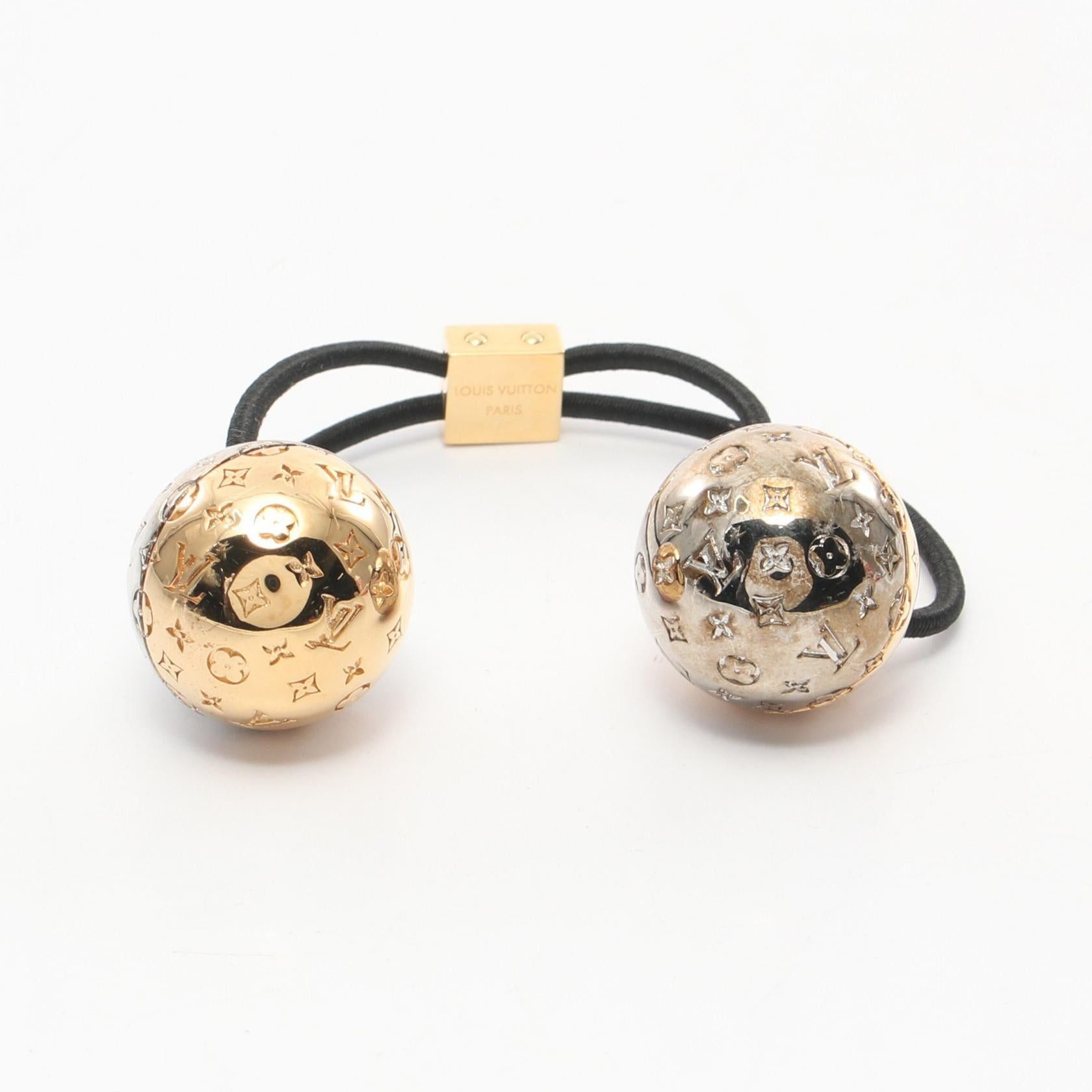 Louis Vuitton Louis Vuitton Scrunchie Nanogram Planet Lv Hair Rubber Accessory Gp Silver Gold Size ONE SIZE - 1 Thumbnail