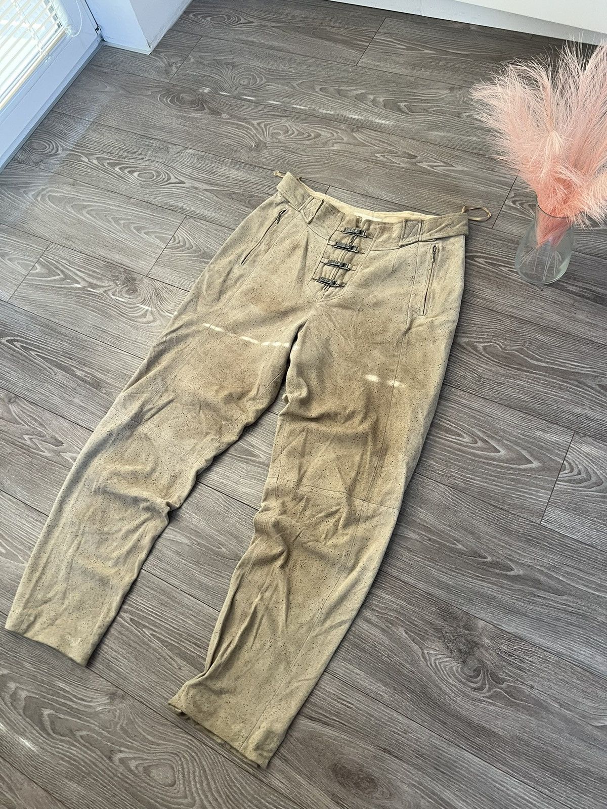 Leather ‼️Hand Made Leather Riding Casual Made in Italy Ykk Pants‼️ Size US 34 / EU 50 - 8 Thumbnail