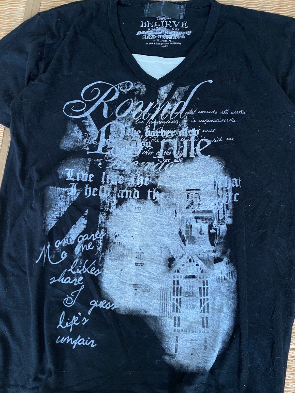 If Six Was Nine × Japanese Brand × Le Grande Bleu (L.G.B.) 💸BINDINGOFFER💸Defective Struck Poem Tees Size US L / EU 52-54 / 3 - 2 Thumbnail