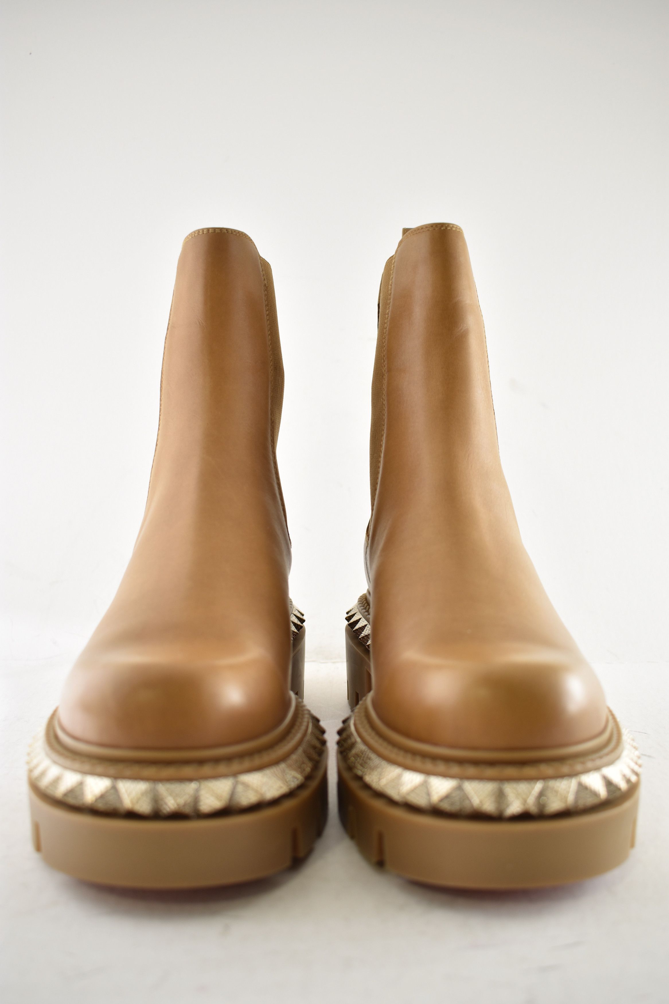 Christian Louboutin St Emilia Pyraclou Flat Terra Brown Chelsea Lug Boot 38 Size US 8 / IT 38 - 11 Thumbnail