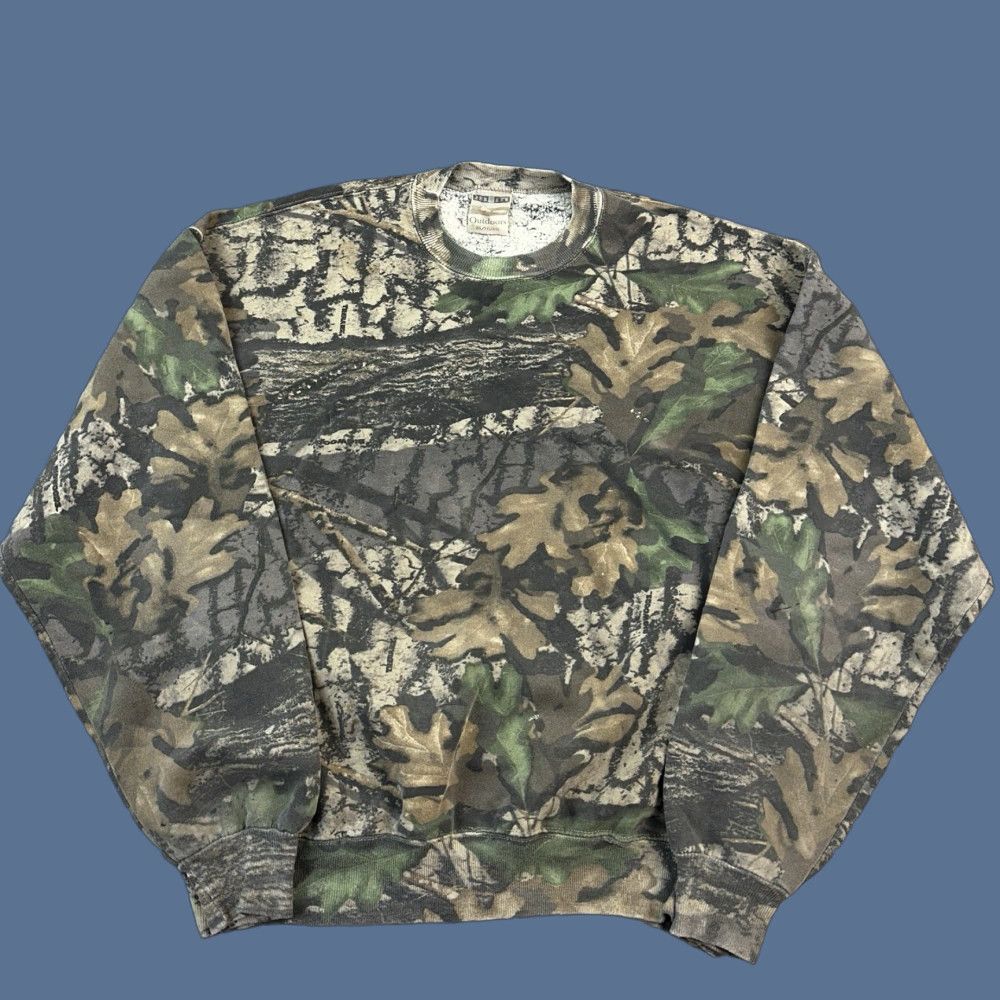 Jerzees VINTAGE Jerzees Outdoor Sweatshirt Mens XL Bigwoods Trebark Camo Pullover USA Size US XL / EU 56 / 4 - 1 Thumbnail