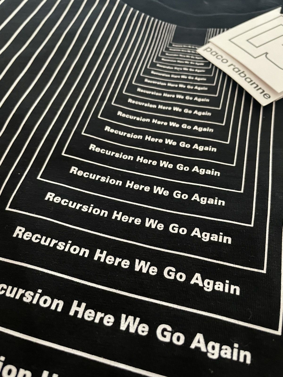 Paco Rabanne Rabanne black T-shirt “recursion here we go again” Size XL / US 12-14 / IT 48-50 - 4 Thumbnail