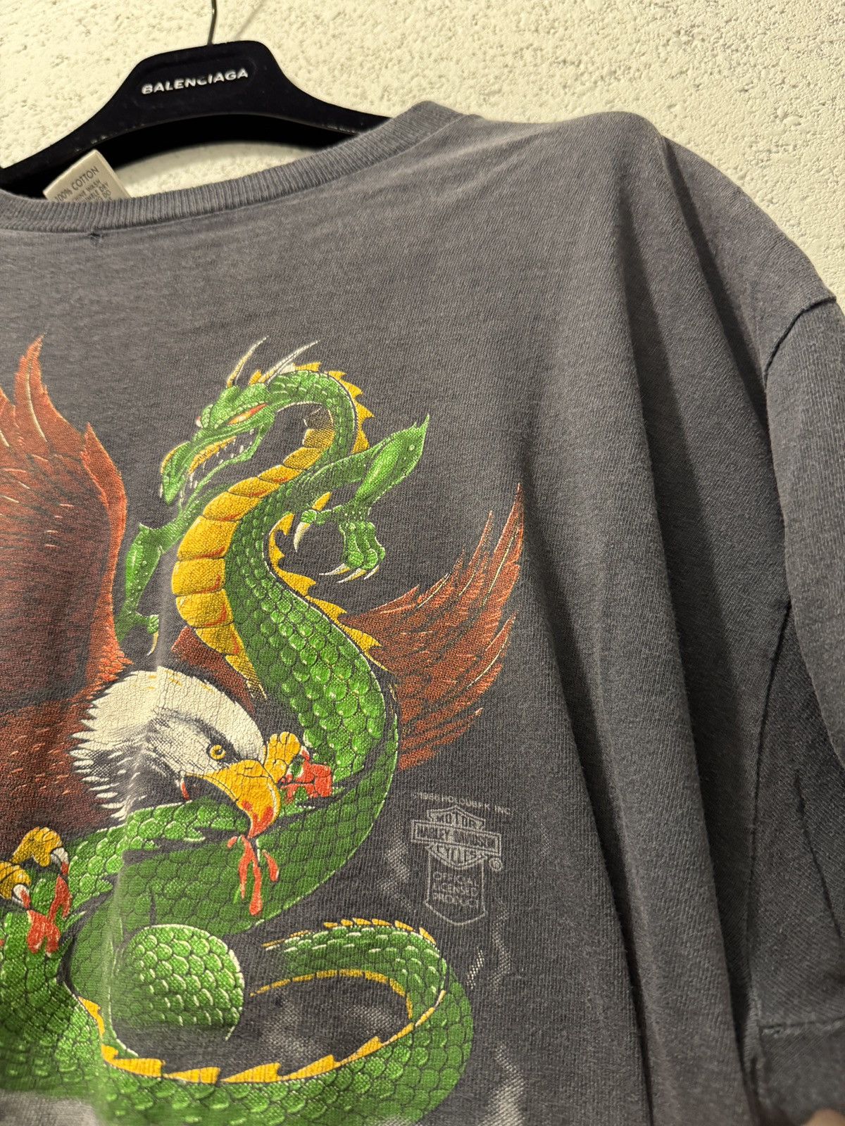 Vintage 1980s Harley Davidson “The Eagle has Landed” Holoubek tee Size US XL / EU 56 / 4 - 5 Thumbnail