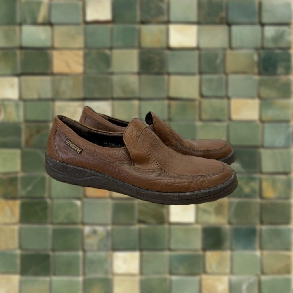 MEPHISTO Air-Jet Slip-on Loafers Men Leather Brown Size 12  display picture 1