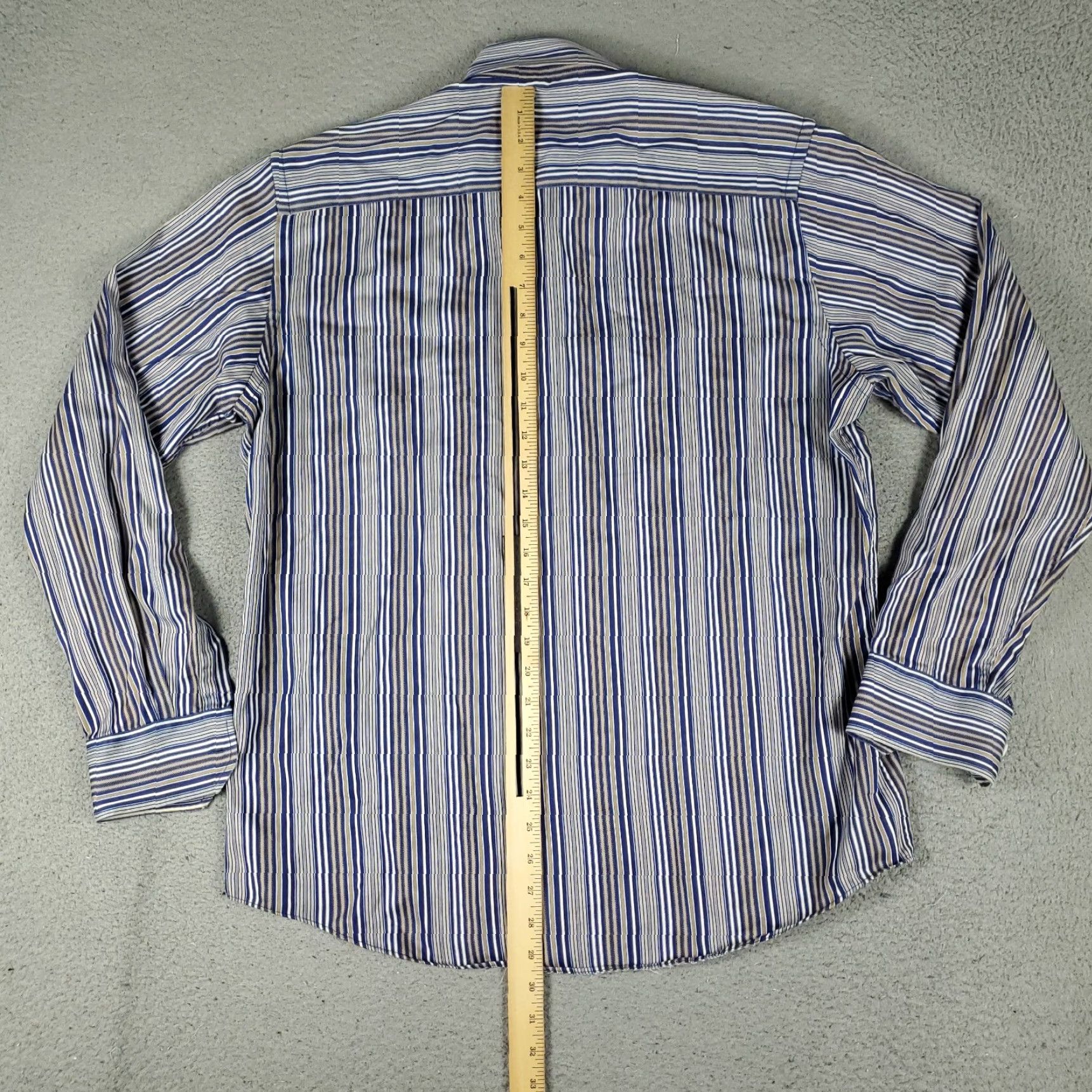 BUGATCHI Bugatchi Uomo Shirt Blue Striped Button-Up Long Sleeve Mens Medium Size US M / EU 48-50 / 2 - 4 Thumbnail