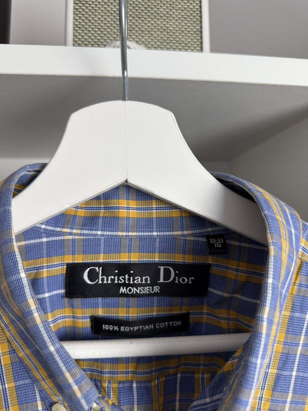 Christian Dior Monsieur × Dior × Vintage Vintage 90s Christian Dior Egyptian cotton checked shirt XL Size US XL / EU 56 / 4 - 5 Thumbnail