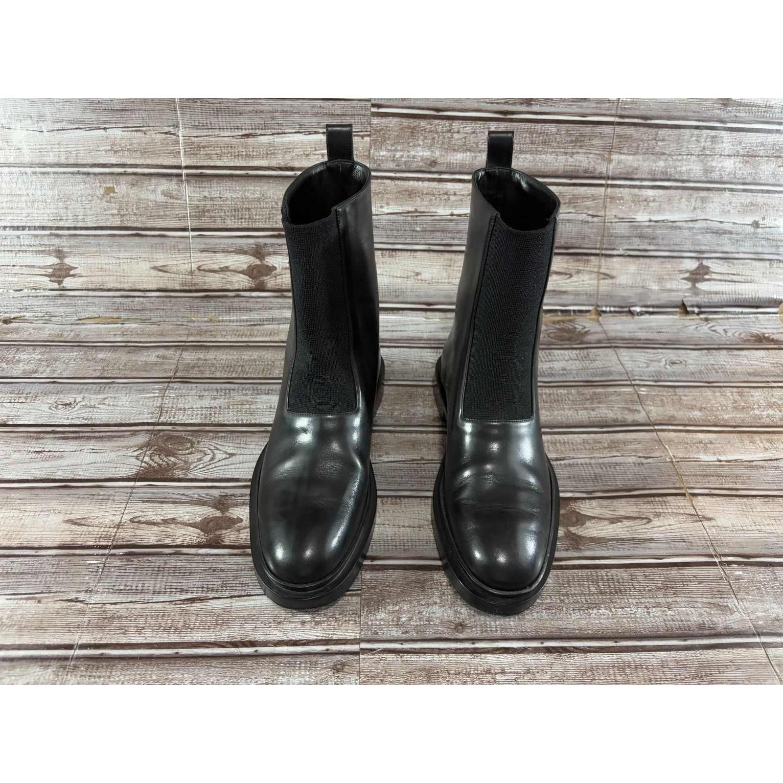 Jil Sander Jil Sander chunky leather boots size 39 US 6.5 black mspr $1 Size US 6.5 / EU 39-40 - 2 Thumbnail