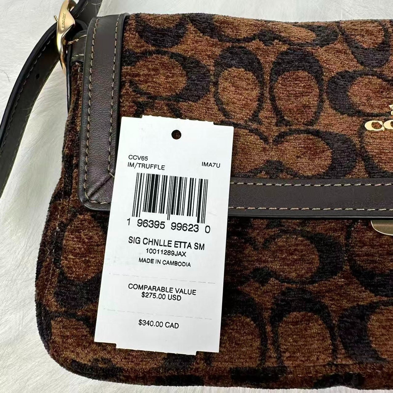 Coach Coach Etta Small Flap Shoulder Signature Chenille CCV65 NWT Size ONE SIZE - 8 Thumbnail