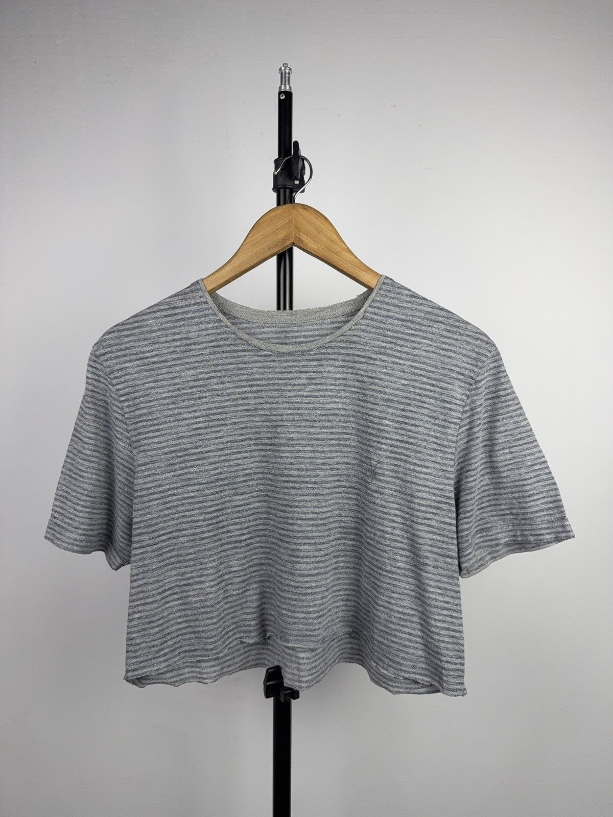 Allsaints Retro 00s Y2K AllSaints Women’s Cropped Boxy Stripe T-Shirt Size L / US 10 / IT 46 - 1 Thumbnail