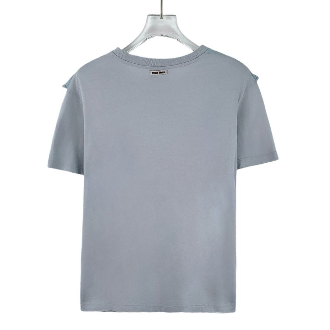 Miu Miu Miu Miu Light Blue Lotus Leaf Lace Cutout Round Neck Short-S Size S / US 4 / IT 40 - 8 Thumbnail