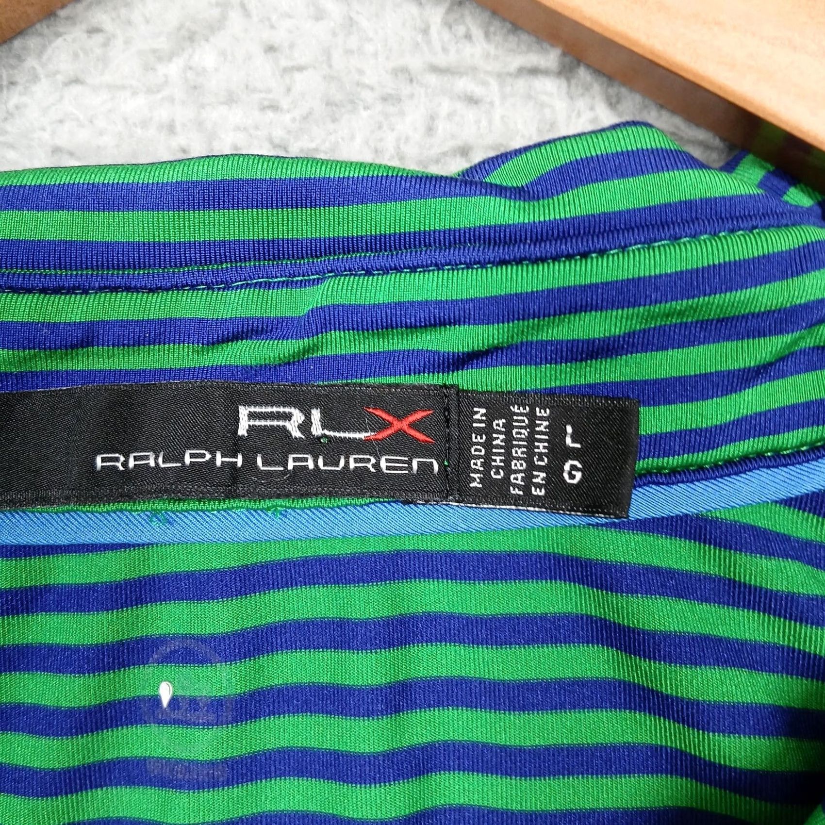RLX Ralph Lauren RLX Ralph Lauren Polo Shirt Mens L Green Blue Stripe Pebble Beach Golf 1919 Shirt Short Sleeve Polo Mens Green Size US L / EU 52-54 / 3 - 5 Thumbnail