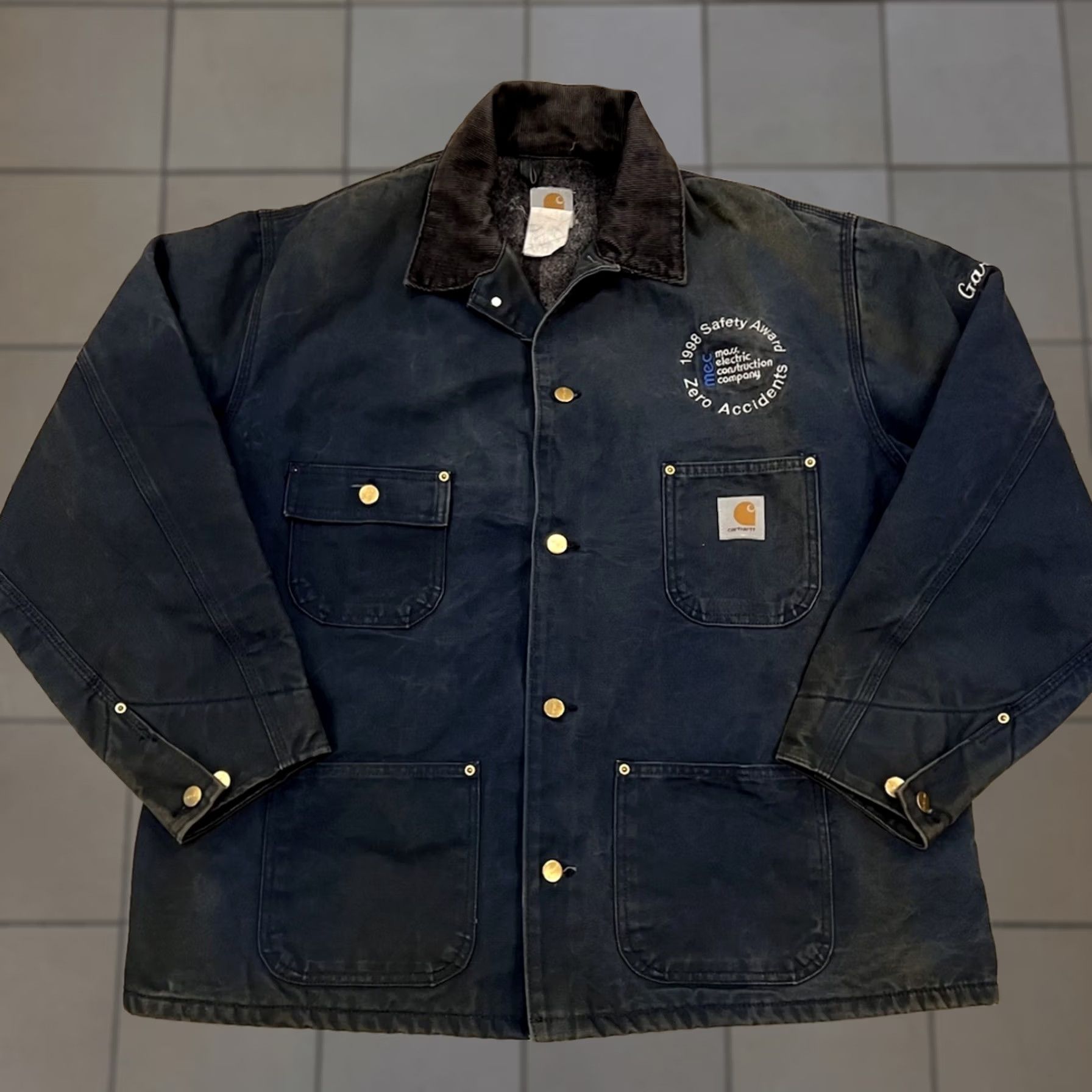 90s サイズ42 チョアコート cb105 ゴールデンサイズ 黒 カーハート Carhartt VINTAGE Carhartt CB105 Chore Coat Jacket Black 42 Blanket