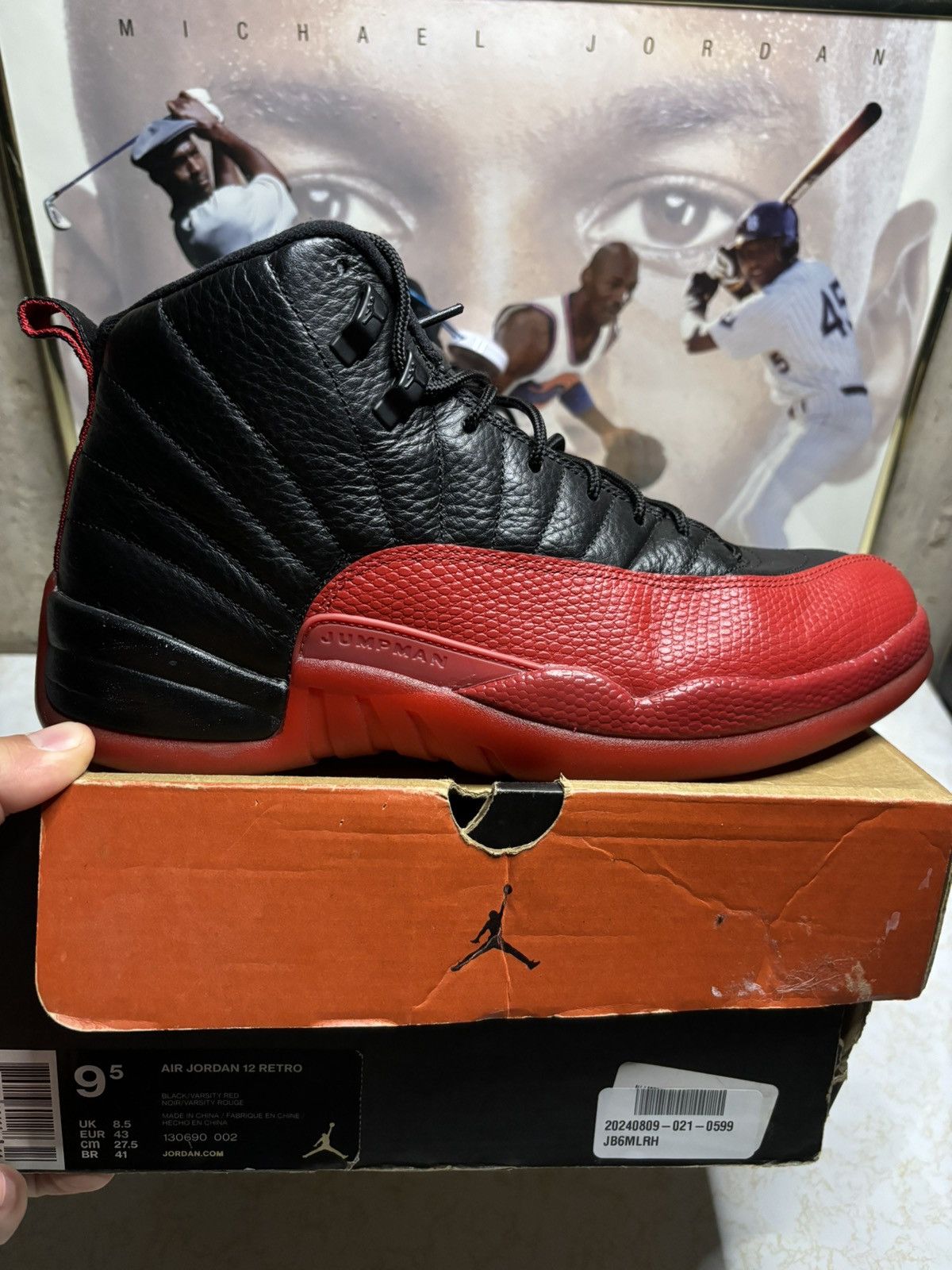 Jordan Brand Air Jordan 12 Retro 2016 Flu Game 2016 Size US 9.5 / EU 42-43 - 1 Thumbnail
