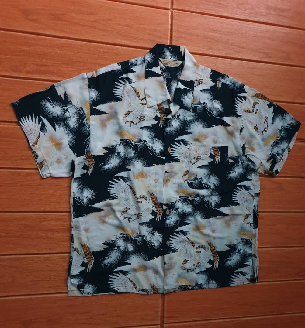 Japanese Brand This men Eagle yakuza style Japanese Hawaiian shirt Size US XL / EU 56 / 4 - 8 Thumbnail