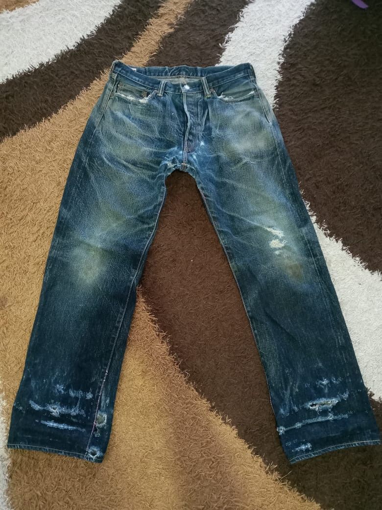 Japanese Brand × Momotaro Jeans × Vintage Vintage Distress Momotaro selvadge Jeans Size US 31 - 1 Thumbnail