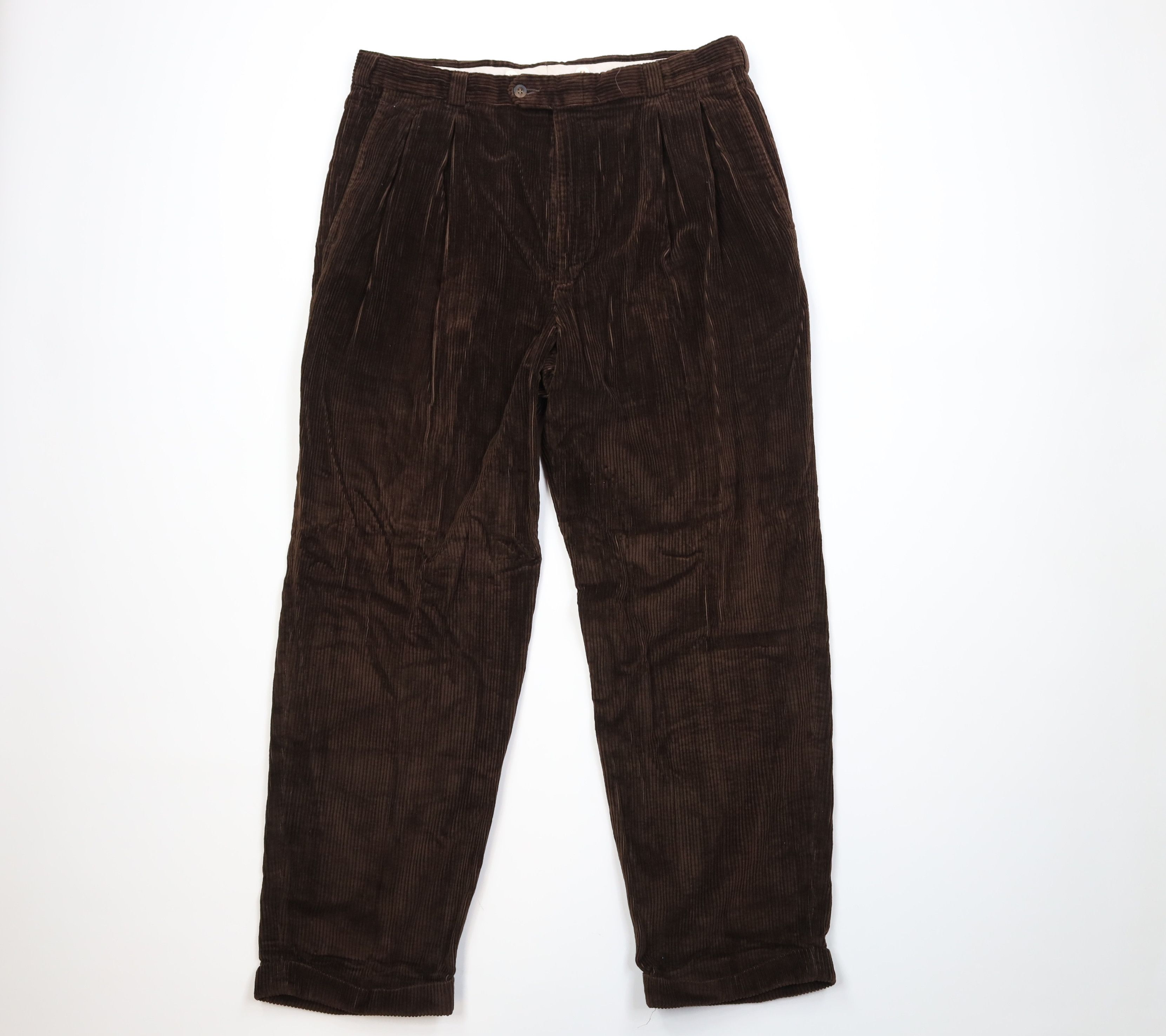 Vintage Vintage 90s Streetwear Wide Leg Corduroy Chino Pants USA Size US 38 / EU 54 - 1 Thumbnail