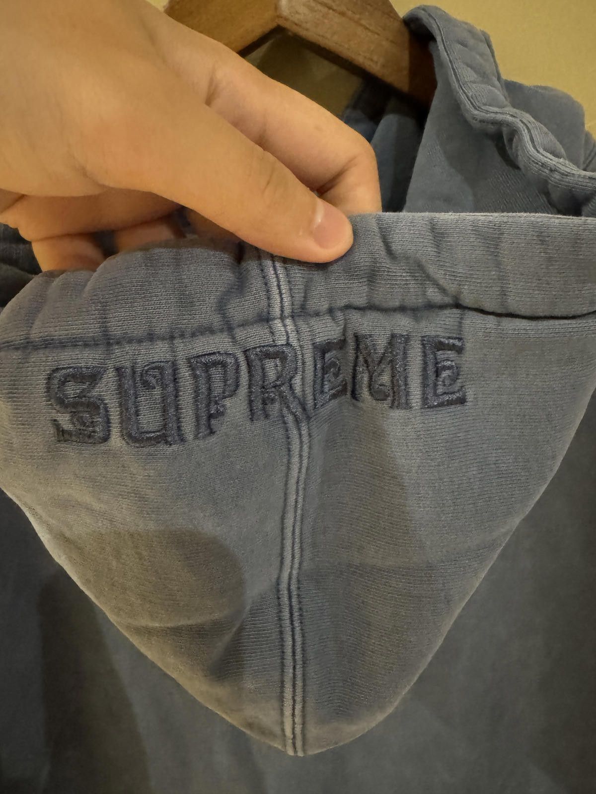 Supreme Supreme Overdyed Blue Hoodie - Size L Size US L / EU 52-54 / 3 - 5 Thumbnail
