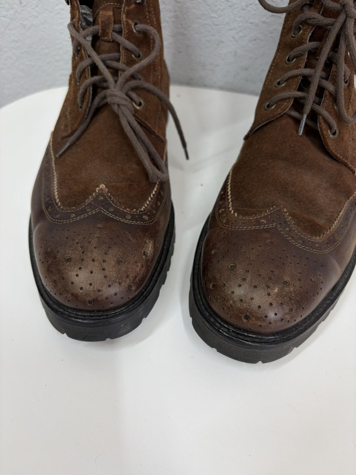 If Six Was Nine Vintage Y2K Guidi CCP Style Distressed Leather Biker Boots Size US 10 / EU 43 - 7 Thumbnail