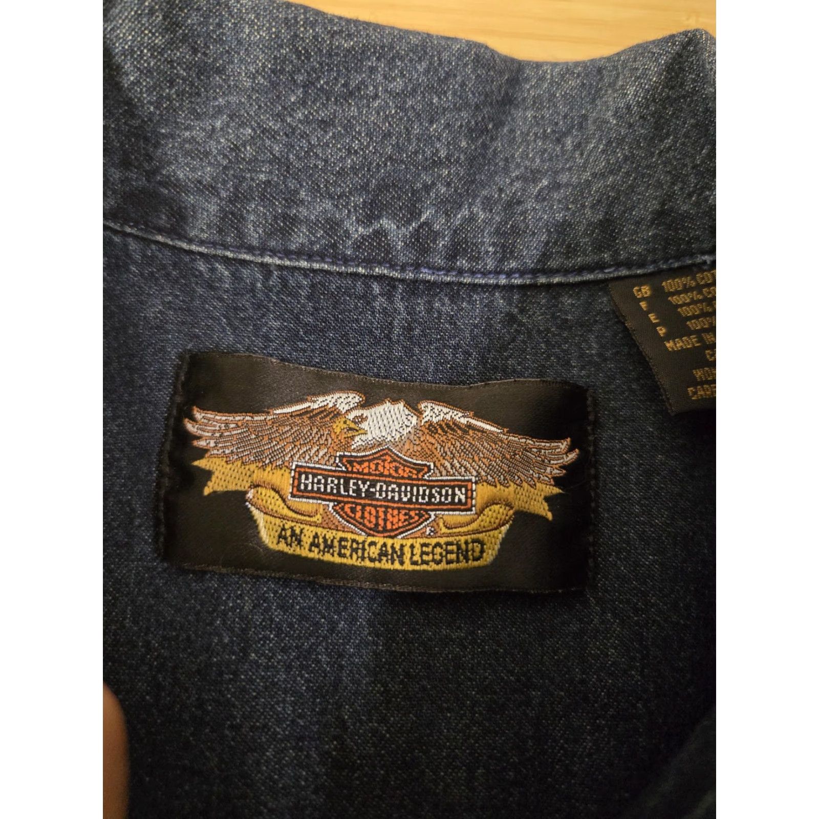 Harley Davidson VINTAGE Harley-Davidson Jacket Womens Small Denim Button Up Motorcycle Biker Eagle Size S / US 4 / IT 40 - 4 Thumbnail