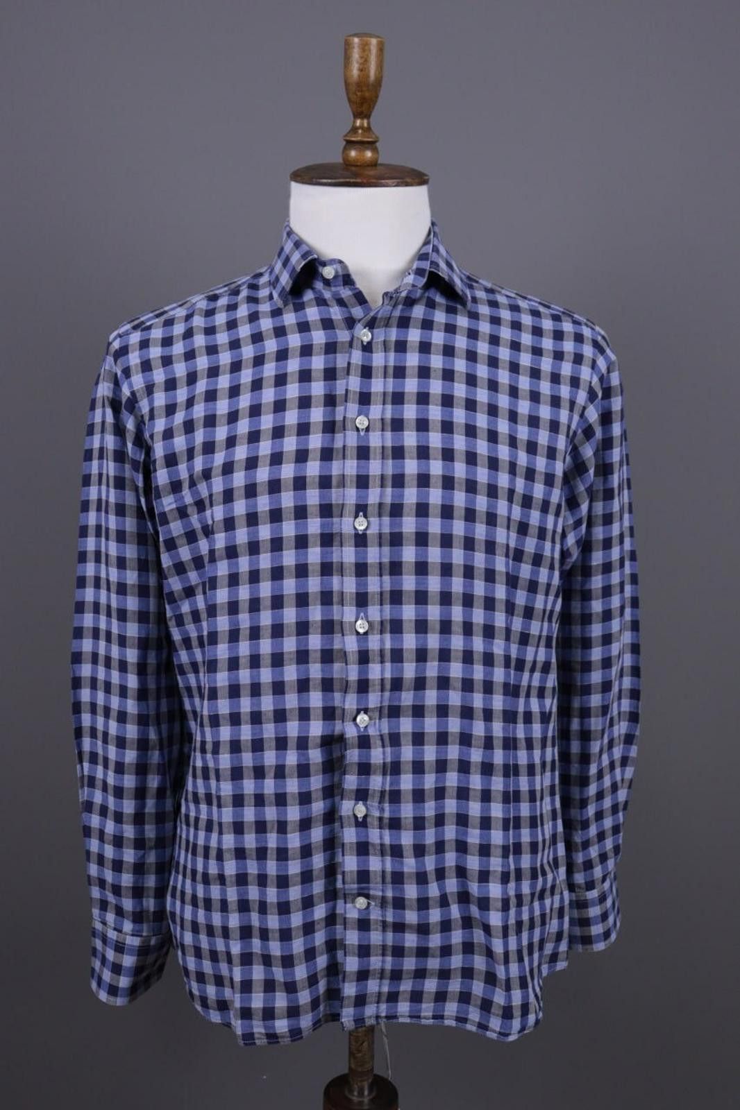 Etro Etro Milano Blue Check Long Sleeve Button Down Shirt Size 41 Size US M / EU 48-50 / 2 - 1 Thumbnail