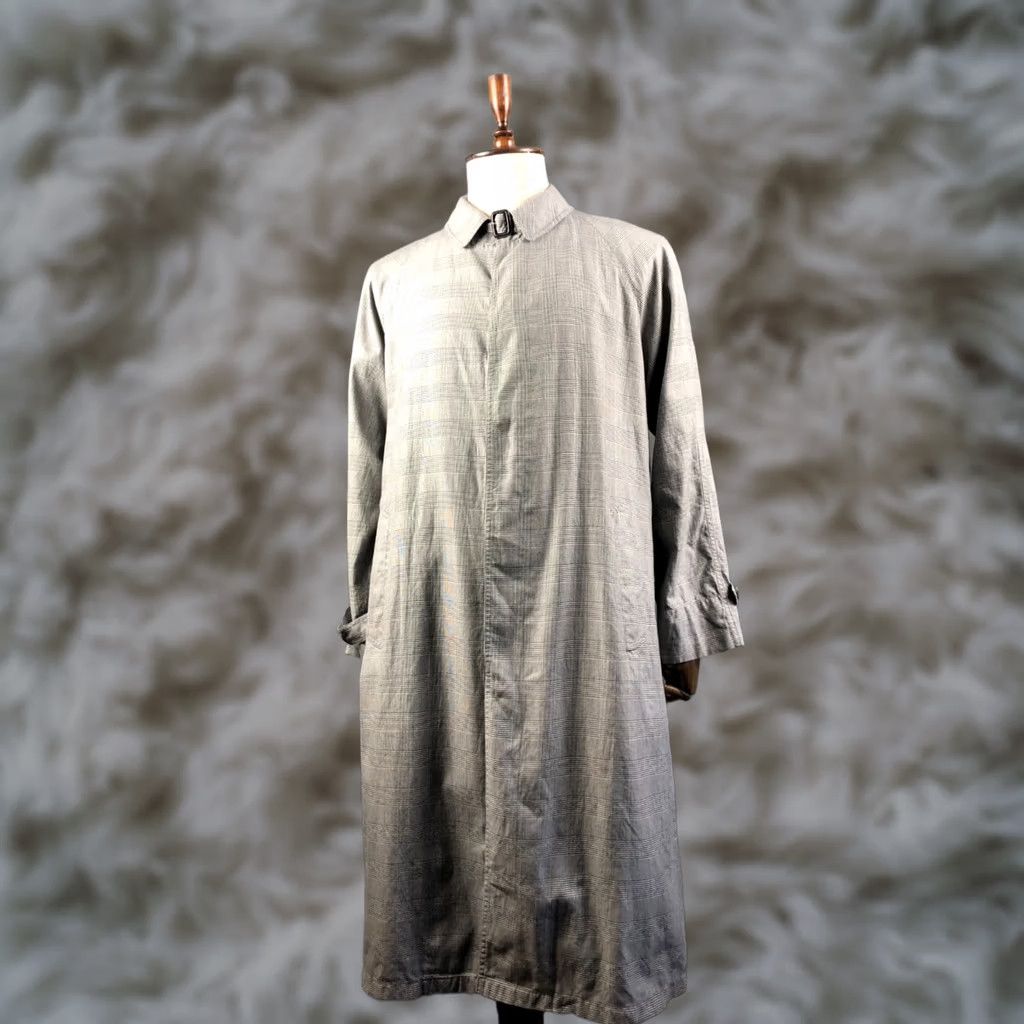 Herno Herno Coat Men Size 48 Gray Check Lightweight Belted Overcoat Casual Autumn Spring Size US M / EU 48-50 / 2 - 1 Thumbnail