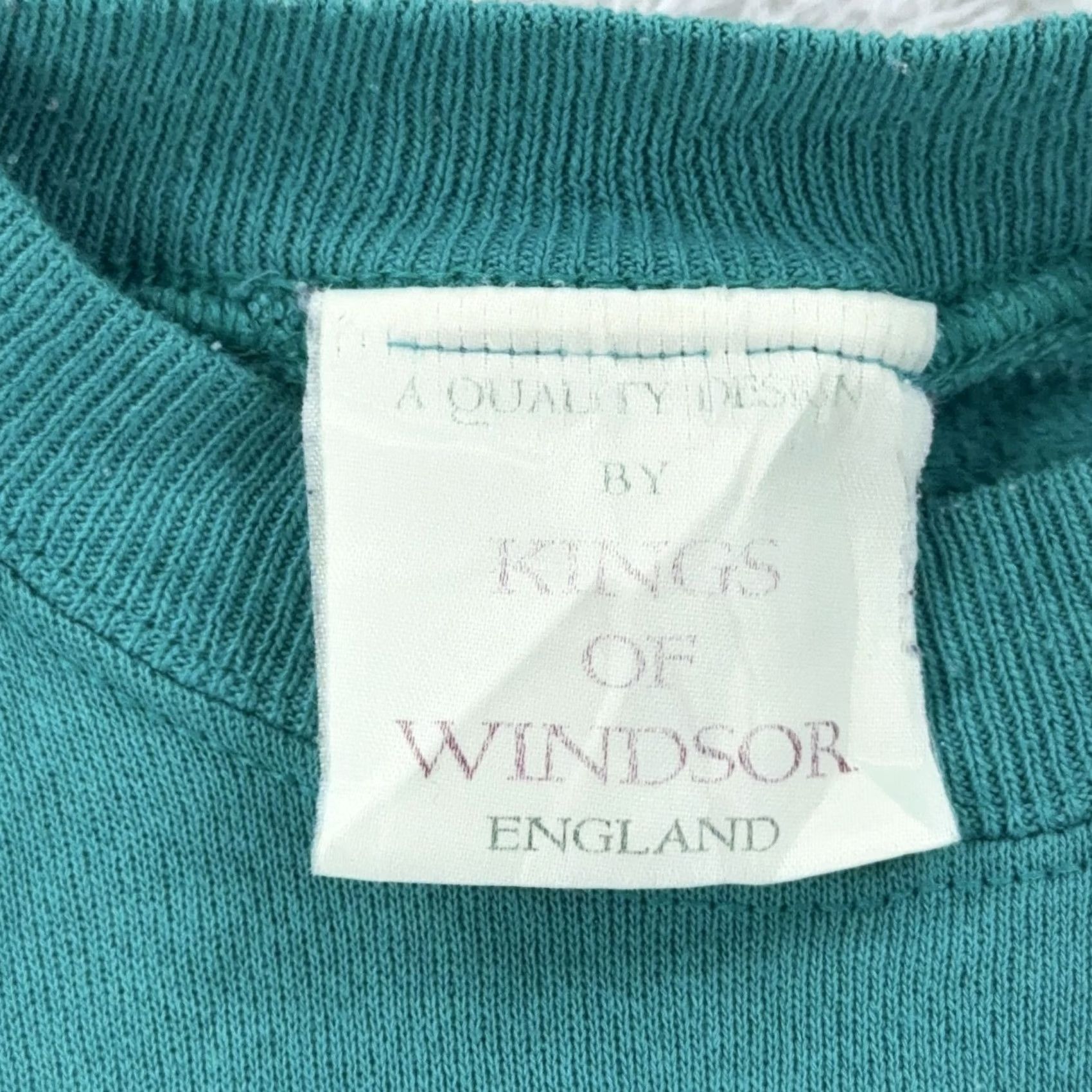 Vintage VINTAGE Kings of Windsor Sweatshirt XS Green London 90s Crewneck Mens City England Ben Big Ben Corded Cotton Polyester Fleece Solid Pullover Size US XS / EU 42 / 0 - 7 Thumbnail