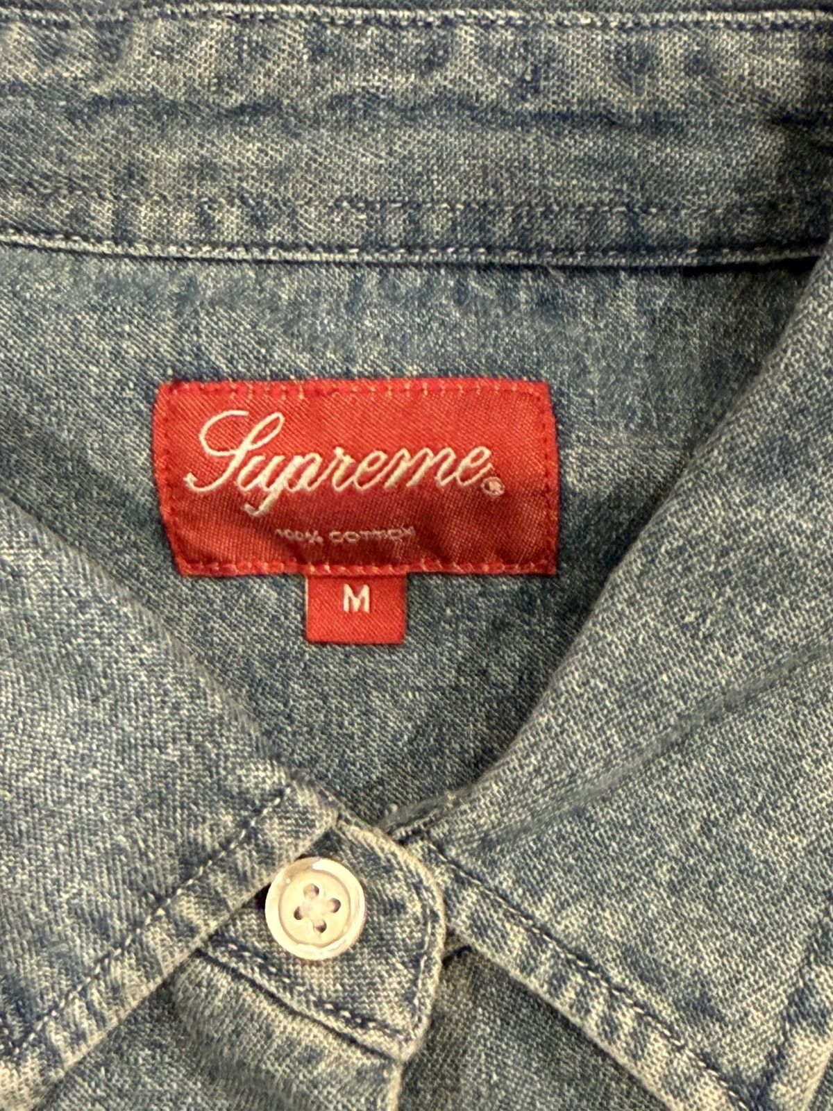 Supreme Supreme Denim S/S Shirt Size US M / EU 48-50 / 2 - 4 Thumbnail