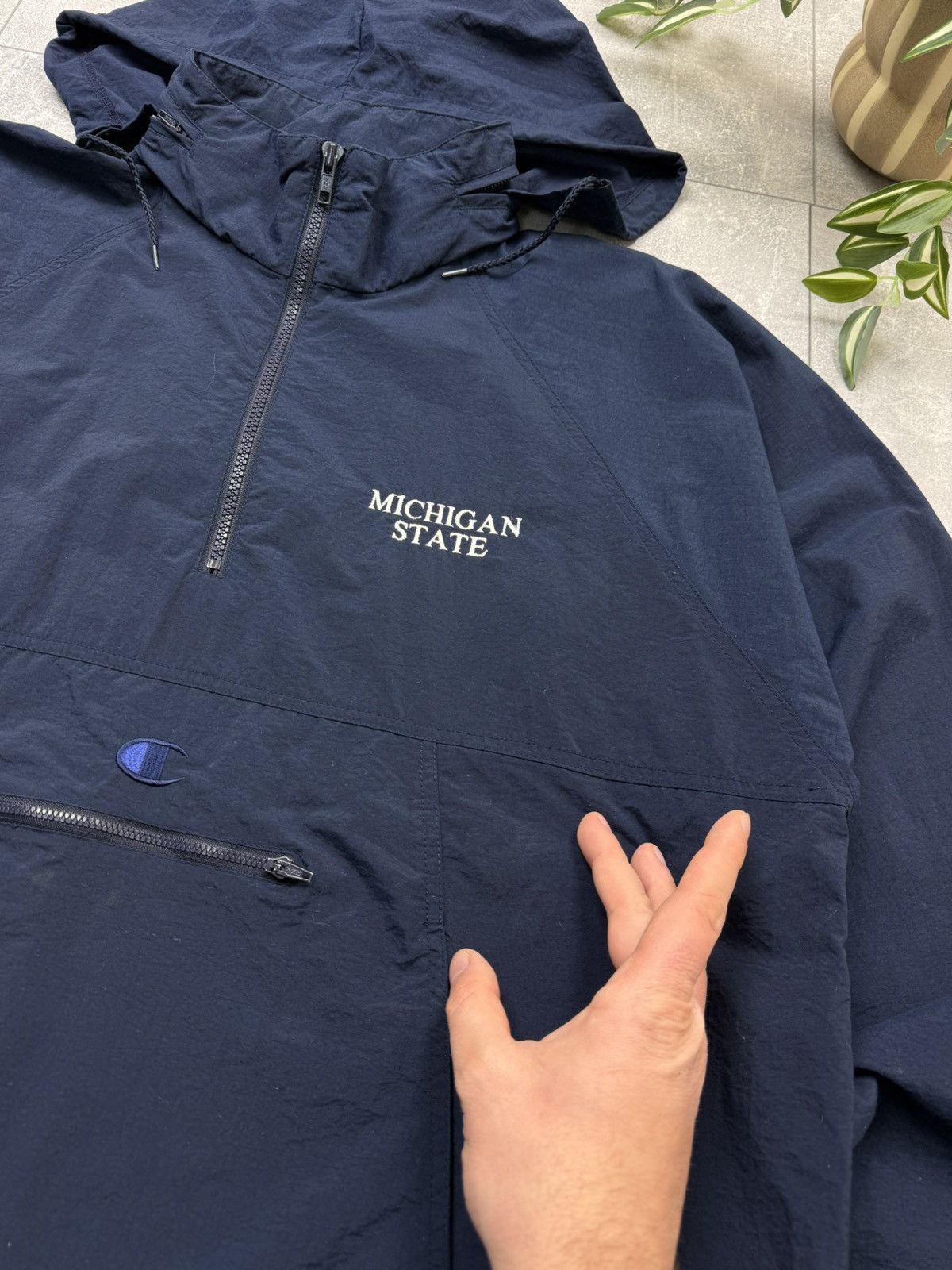 Champion Vintage Champion Michigan State Raincoat Jacket Size US XL / EU 56 / 4 - 10 Thumbnail