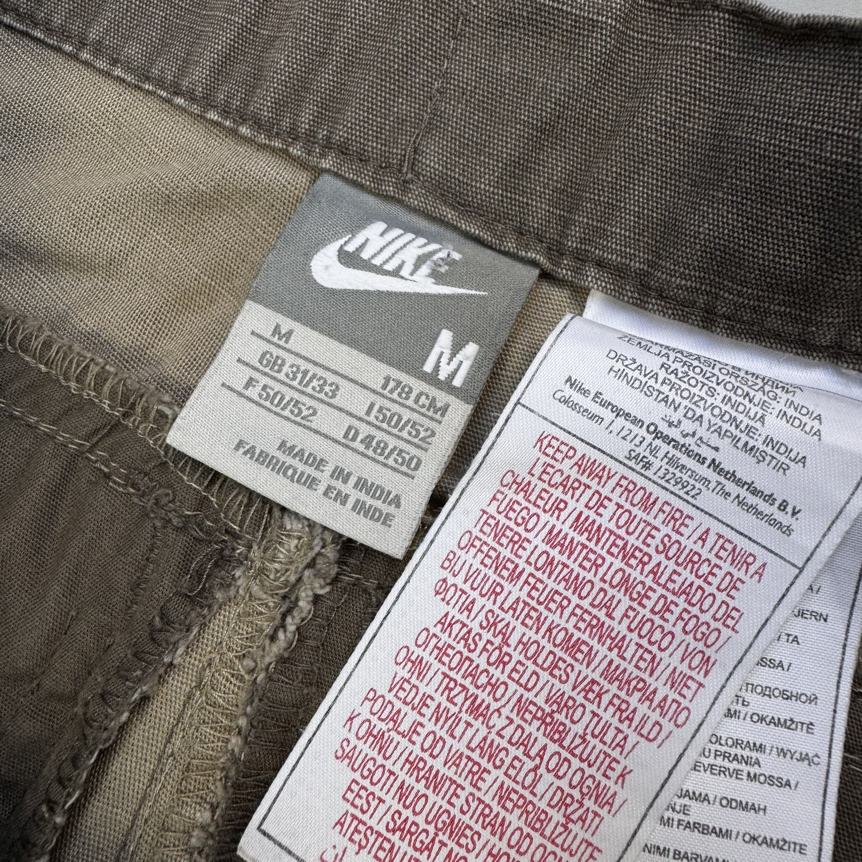 Nike × Vintage NIKE CARGO VINTAGE FADED PANTS KHAKI DIRTY DISTRESSED Y2K Size US 32 / EU 48 - 7 Thumbnail