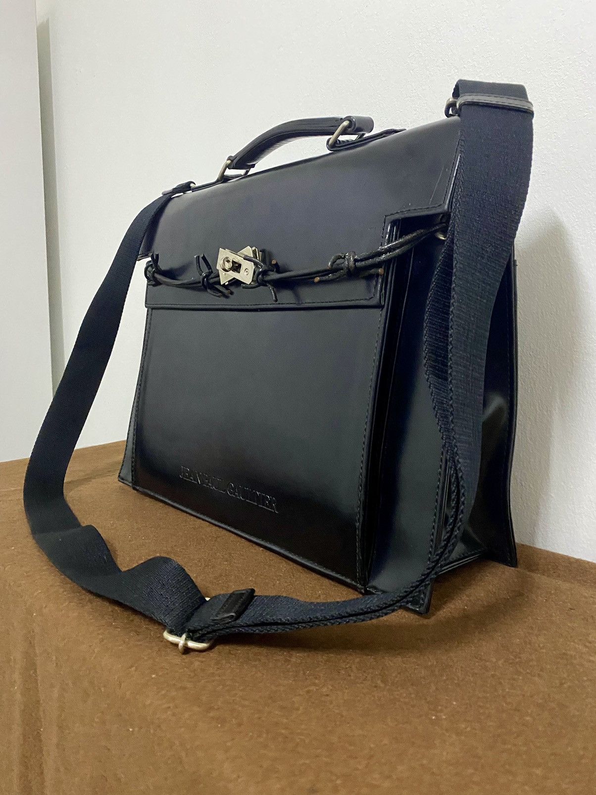 Jean Paul Gaultier Rare 90s JPG Birkin Kelly Leather GothicBriefcase Bag Size ONE SIZE - 13 Thumbnail