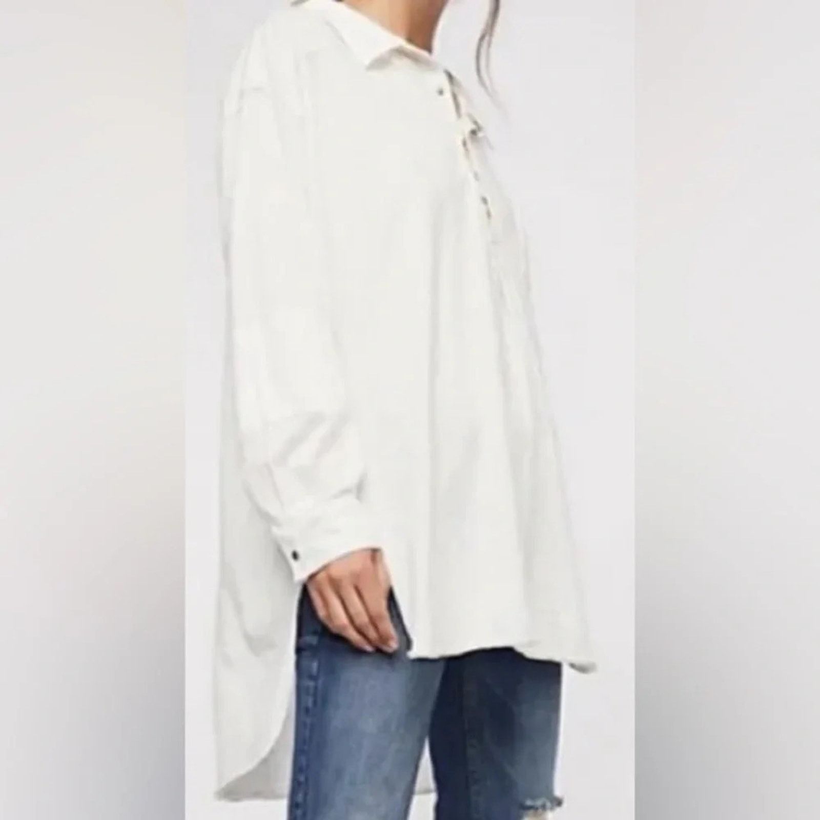 Free People We The Free long sleeve oversized Henley top, size XS Size XS / US 0-2 / IT 36-38 - 4 Thumbnail