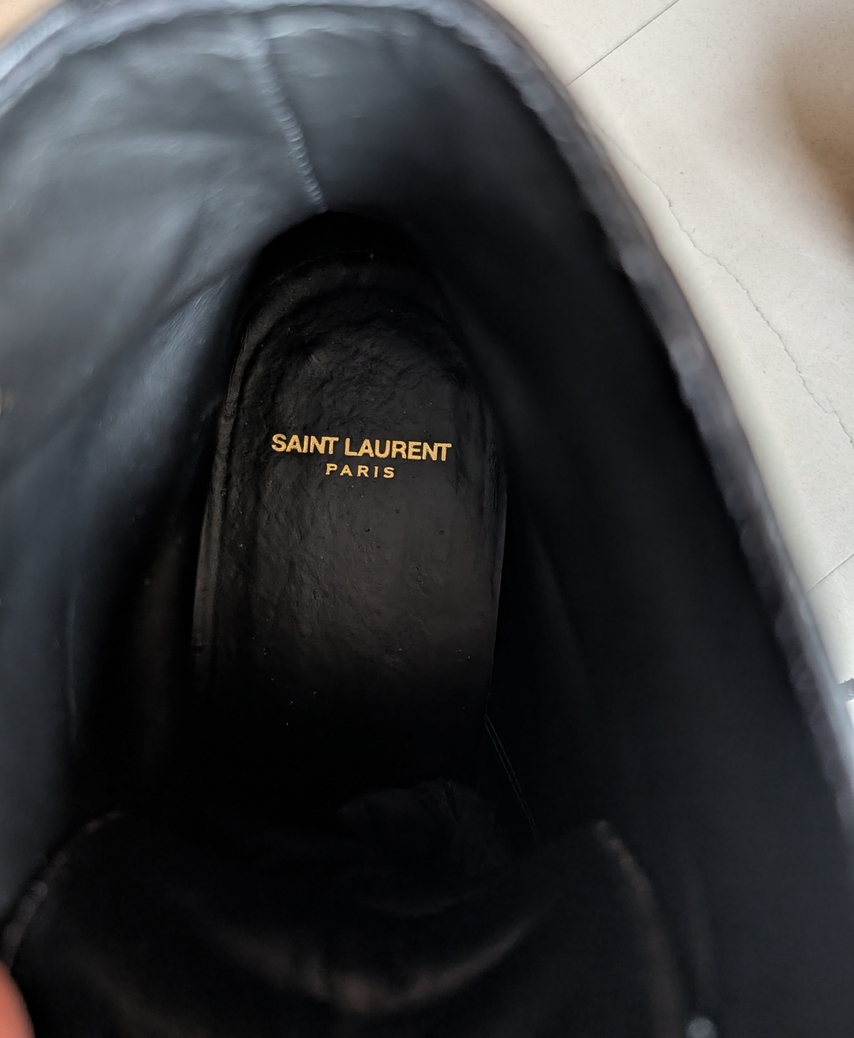 Saint Laurent Paris Black Leather Army Boots Size US 11.5 / EU 44-45 - 10 Thumbnail
