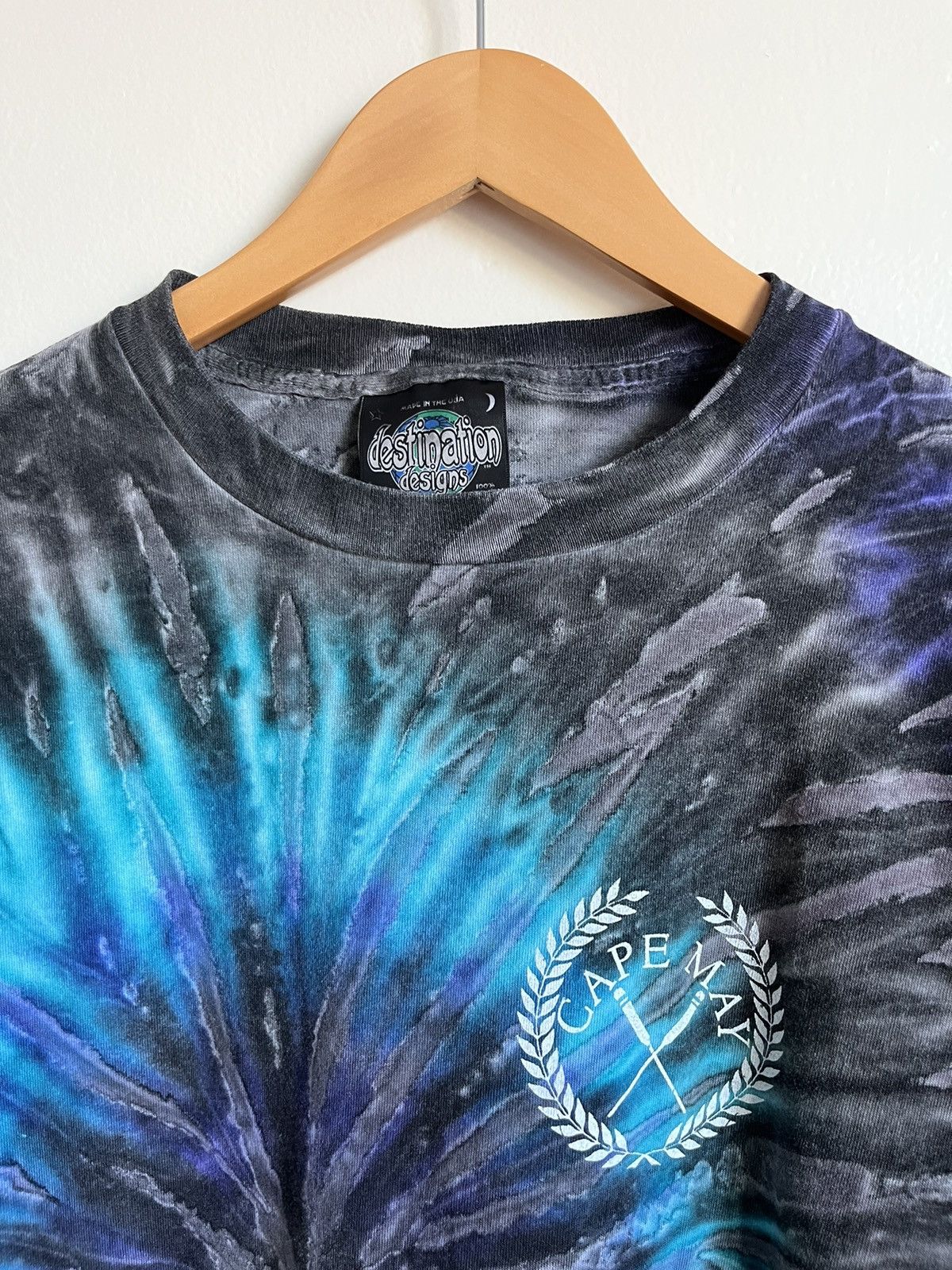 Vintage Vintage 90’s Cape May Tie-Dye Single Stitch T-Shirt Size US XL / EU 56 / 4 - 3 Thumbnail