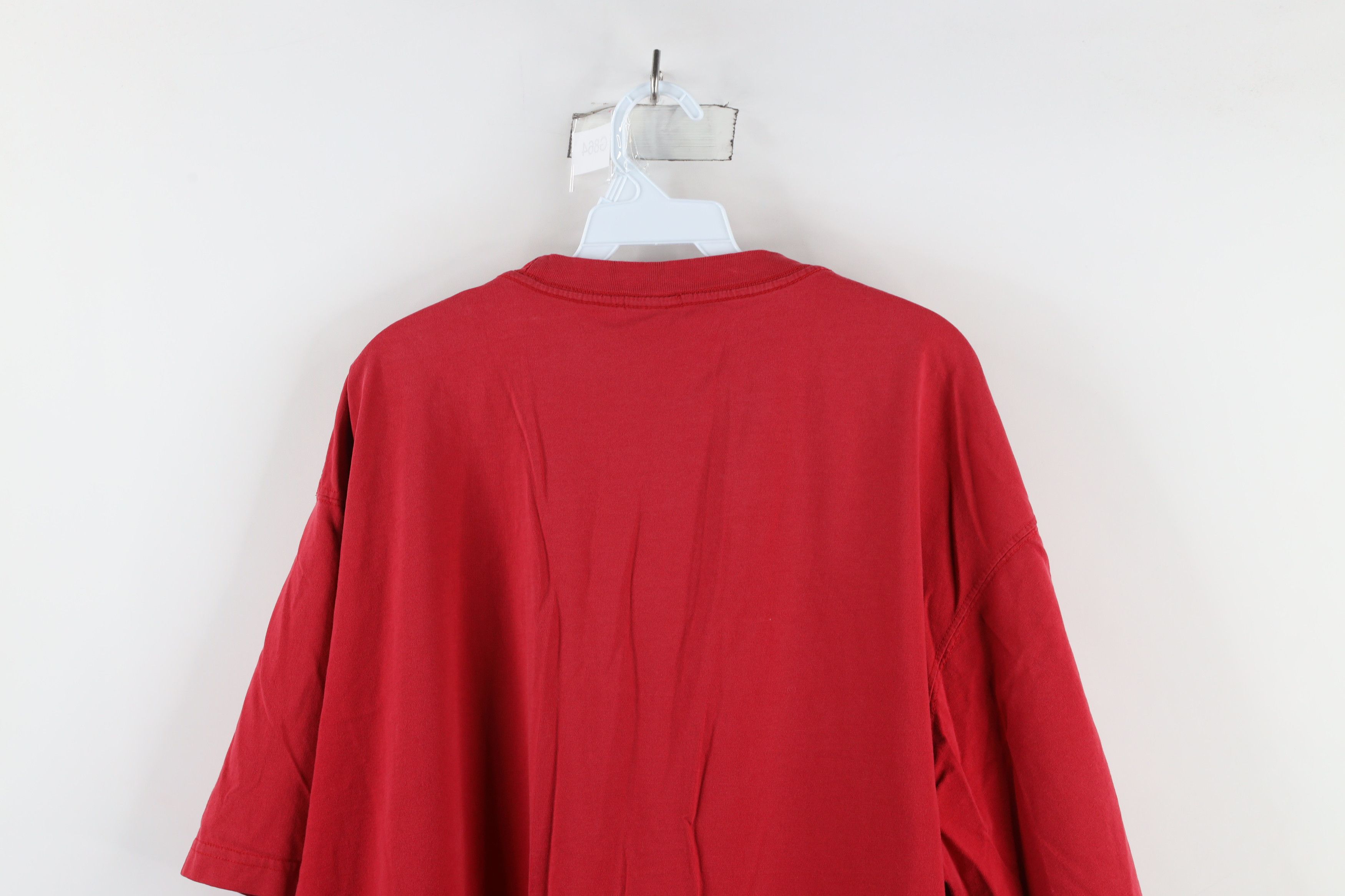Vintage Vintage 90s Streetwear Blank Heavyweight Pocket T-Shirt Red Size US XXL / EU 58 / 5 - 13 Thumbnail