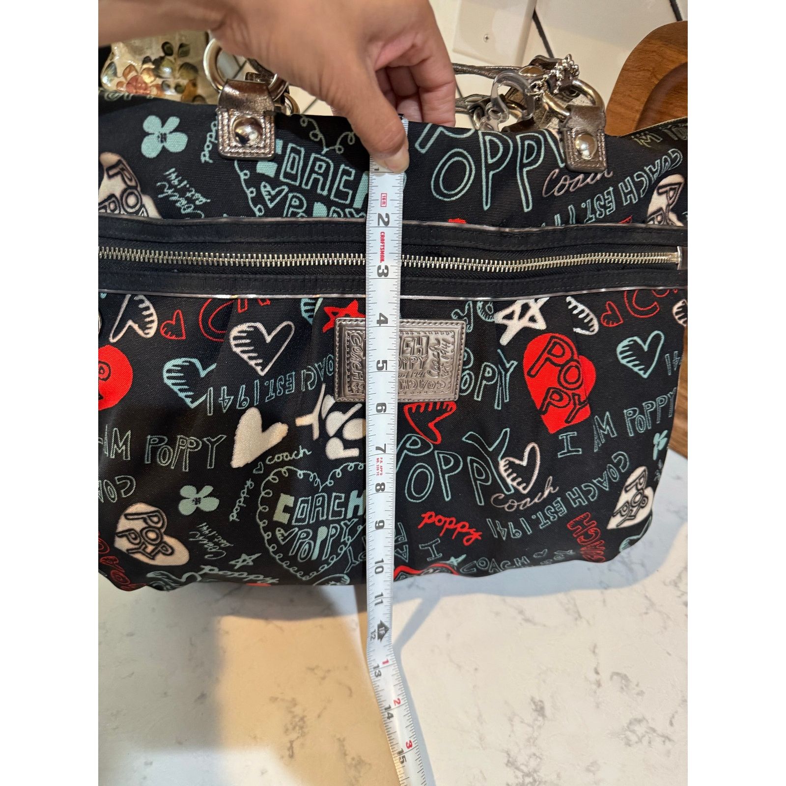 Coach Coach Poppy Glam Tote & wallet wristlet Black Graffiti | Grailed