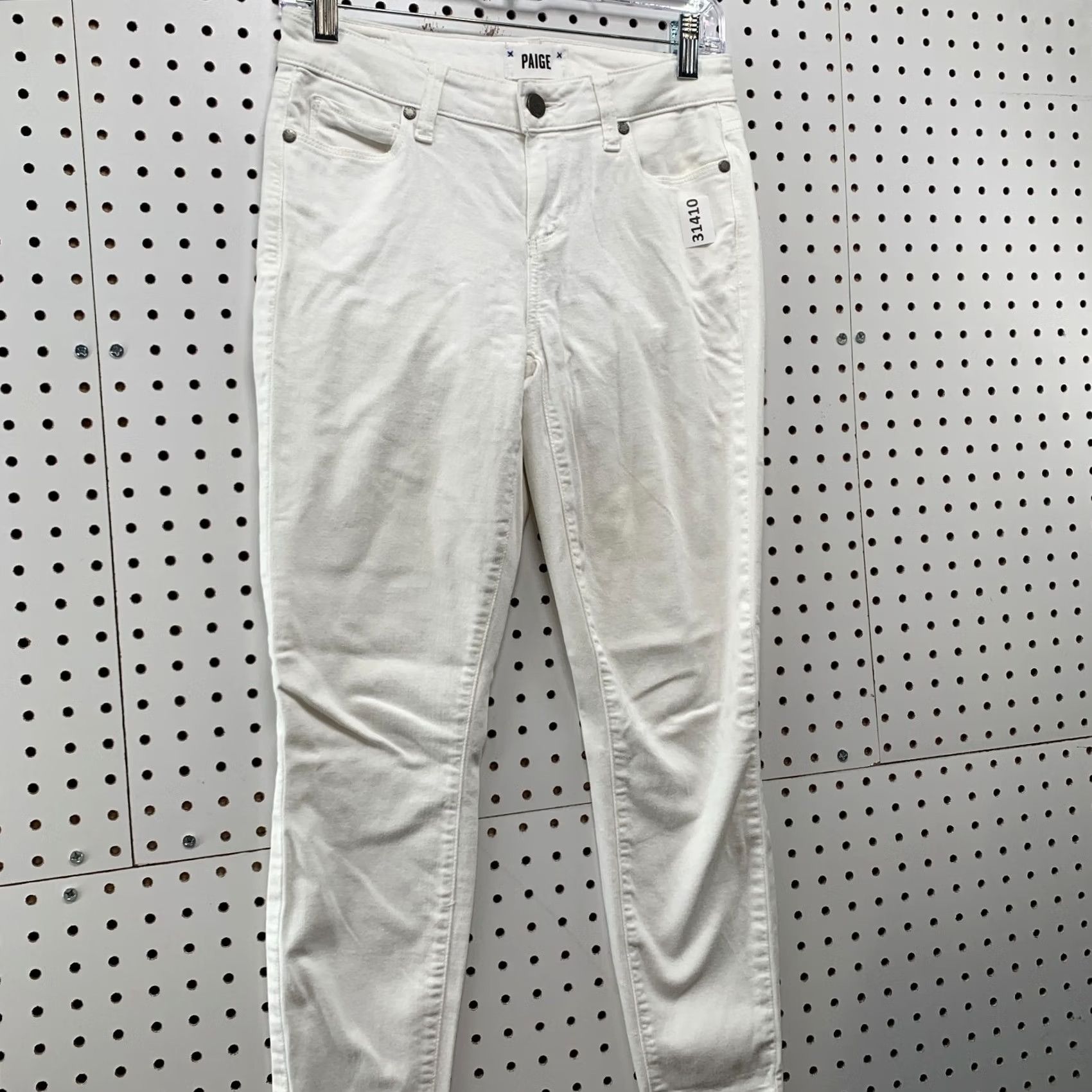 Paige Paige Verdugo Crop White Pants Womens Size 26 Waist 26x25 Casual Flat Front Cropped Pᵉᶦgᵉ Size 26" / US 2 / IT 38 - 4 Thumbnail