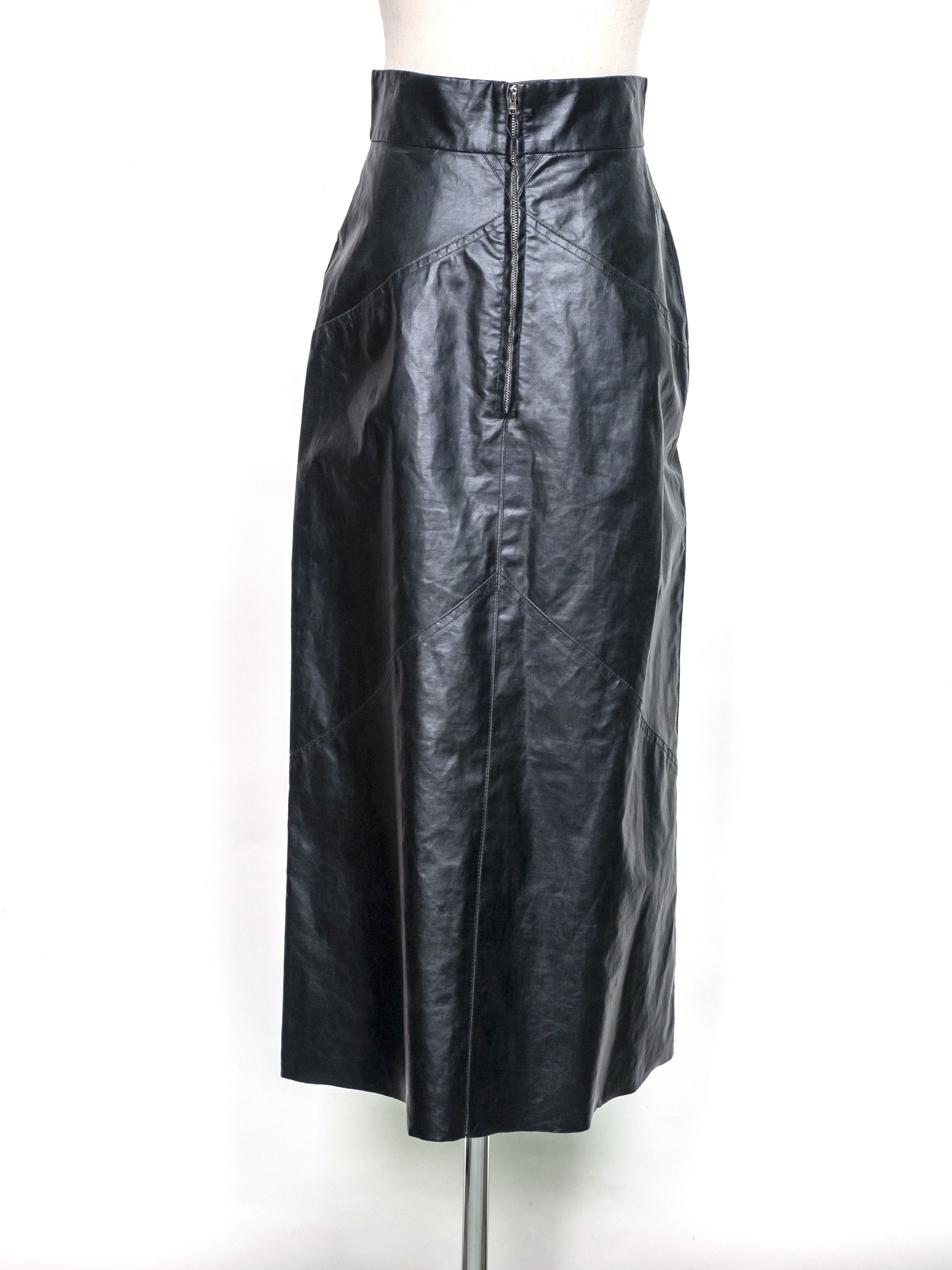 Isabel Marant Isabel Marant Black Leather -like Midi Skirt Size XS / US 0-2 / IT 36-38 - 2 Thumbnail