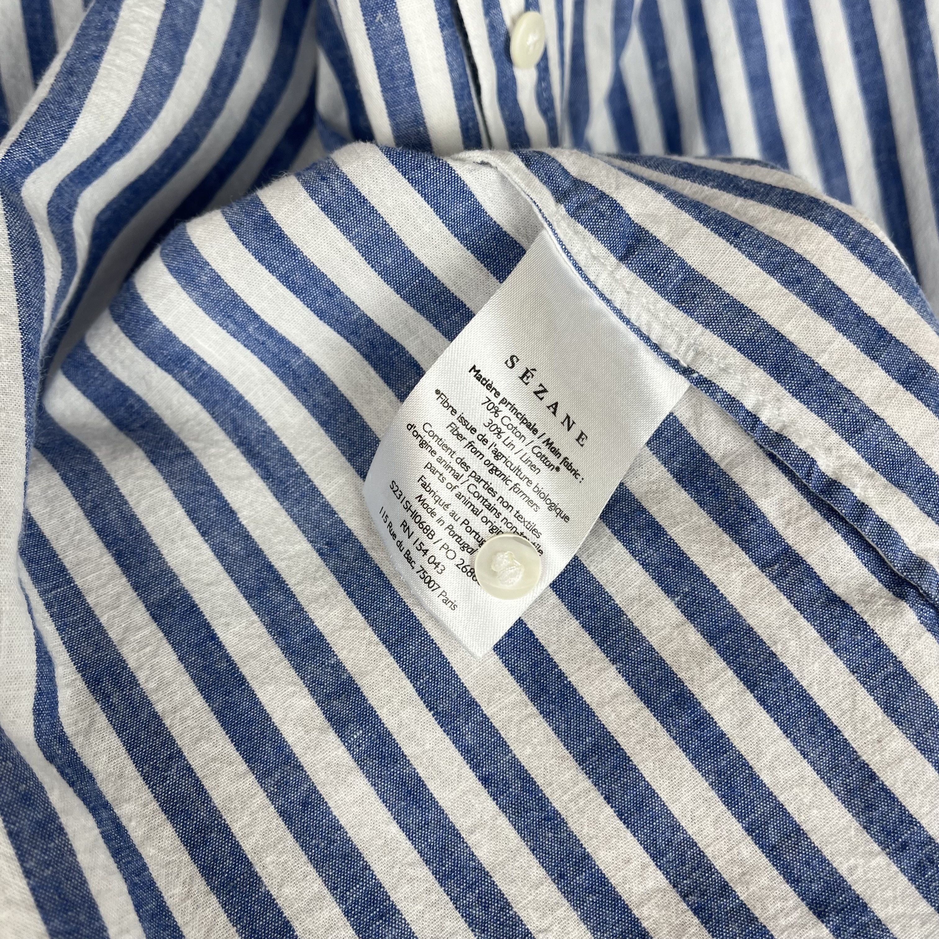 Sezane Ladies Sezane Button Up Stripped Blue Max Shirt Size XXS / US 00 / IT 34 - 11 Thumbnail